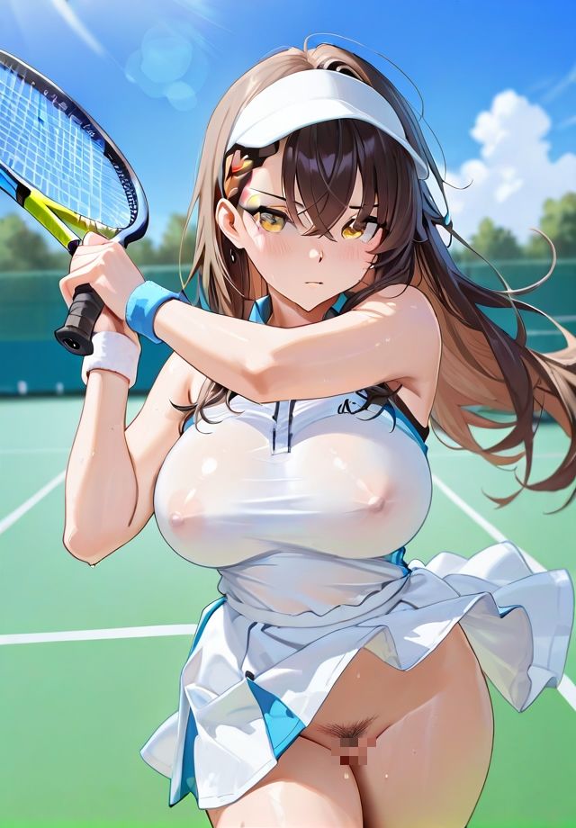 ノーパン・ノーブラ・スポーツ少女 - サンプル画像 1