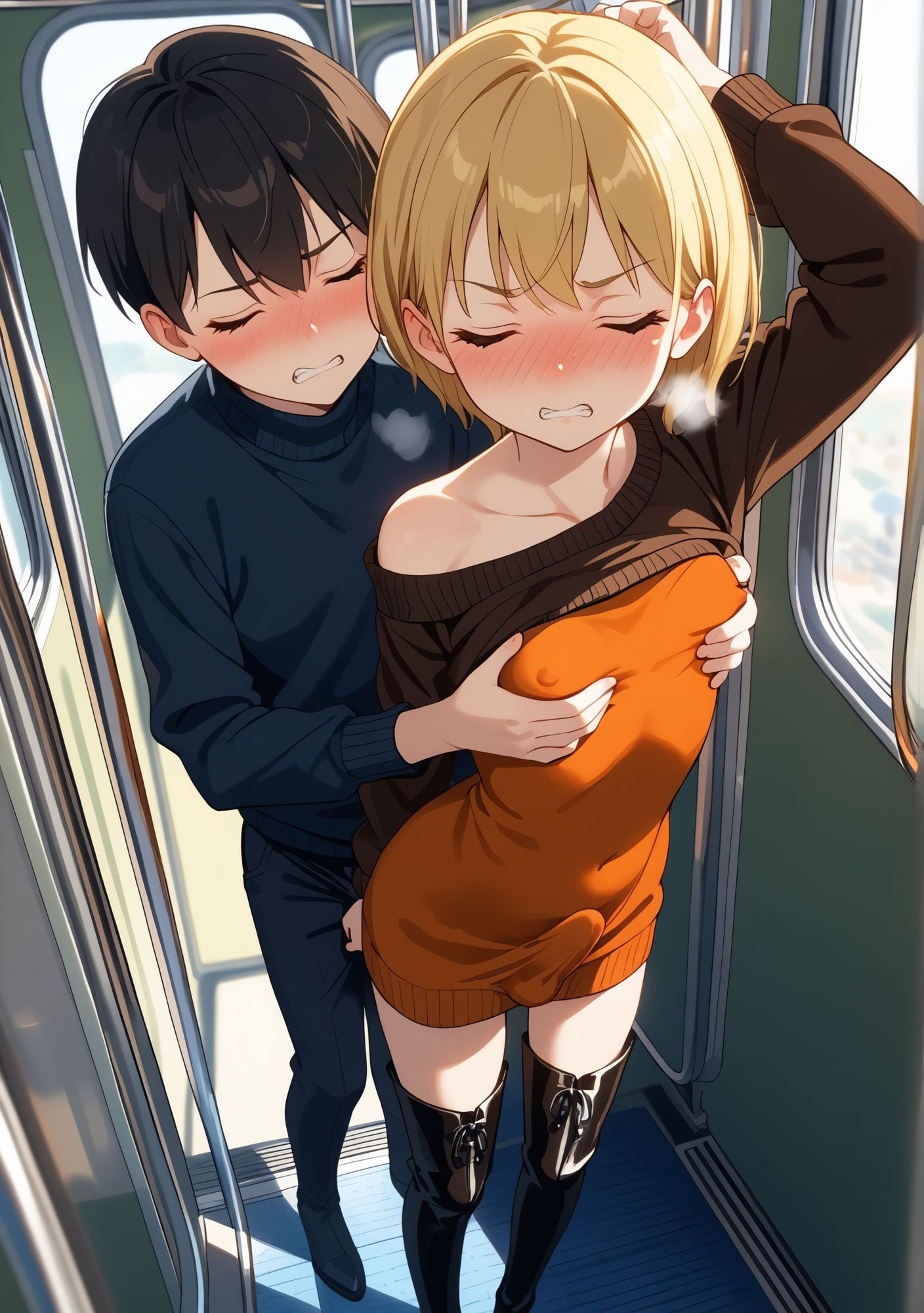 生意気な男の娘は電車の中で犯●れる - サンプル画像 9