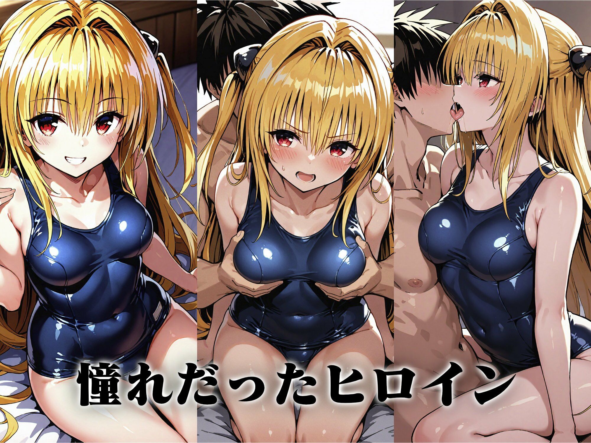 ヒロイン即えっち 金色●闇 スク水編 - サンプル画像 3