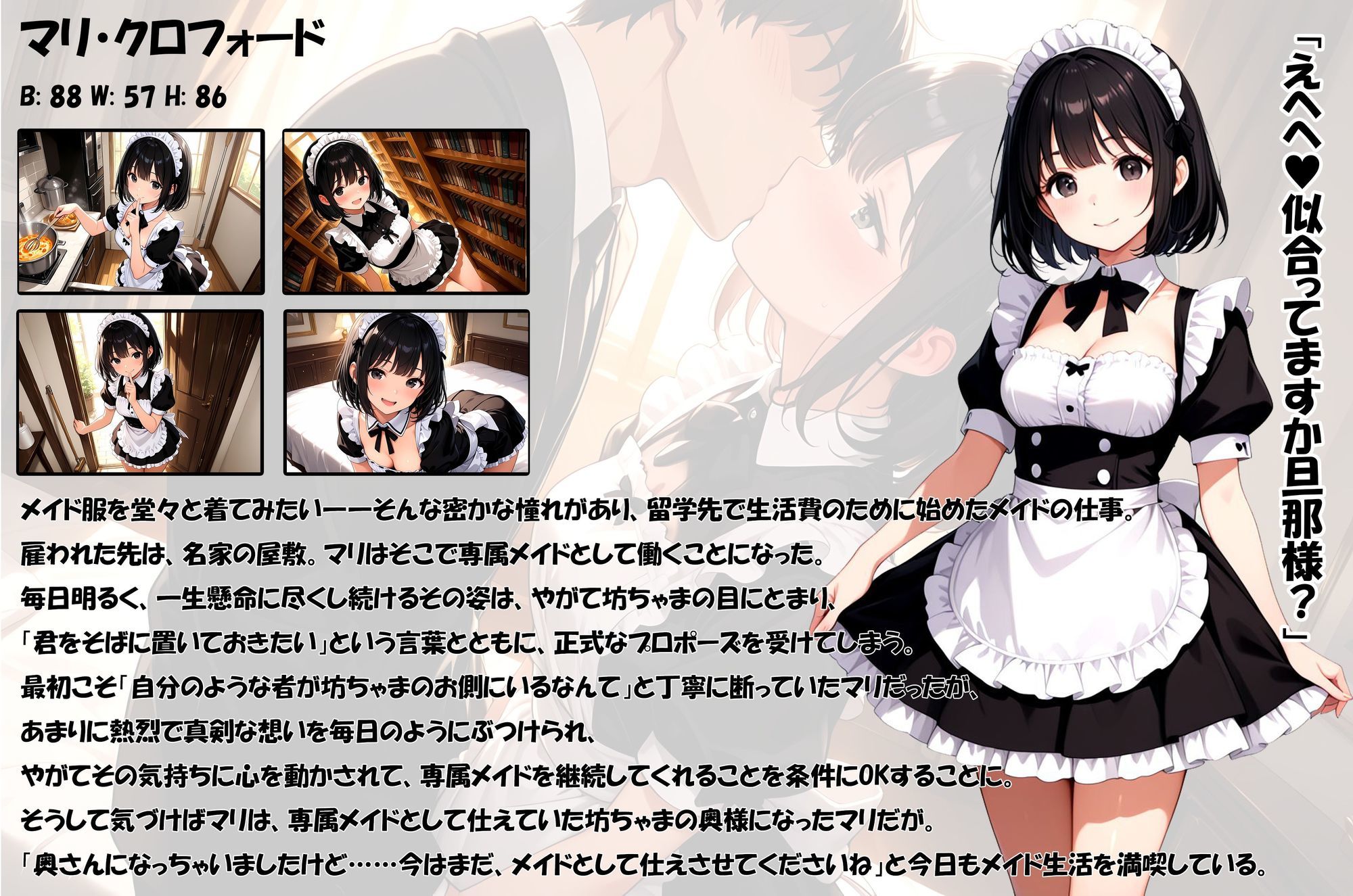 嫁入りメイドのマリ  新妻になっちゃったけどメイド服で、坊ちゃまにいっぱいご奉仕してあげるお話 - サンプル画像 1