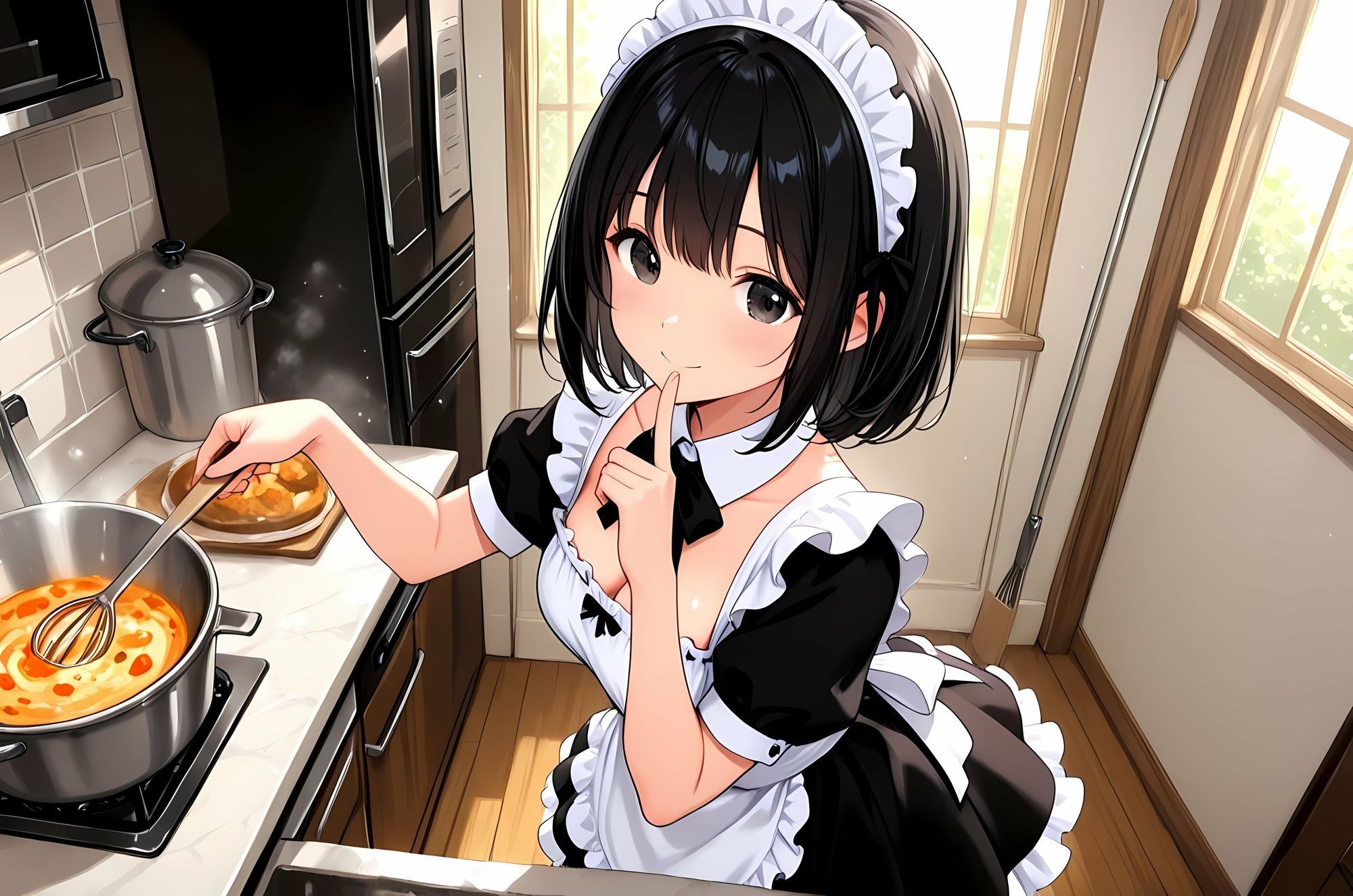 嫁入りメイドのマリ  新妻になっちゃったけどメイド服で、坊ちゃまにいっぱいご奉仕してあげるお話 - サンプル画像 2