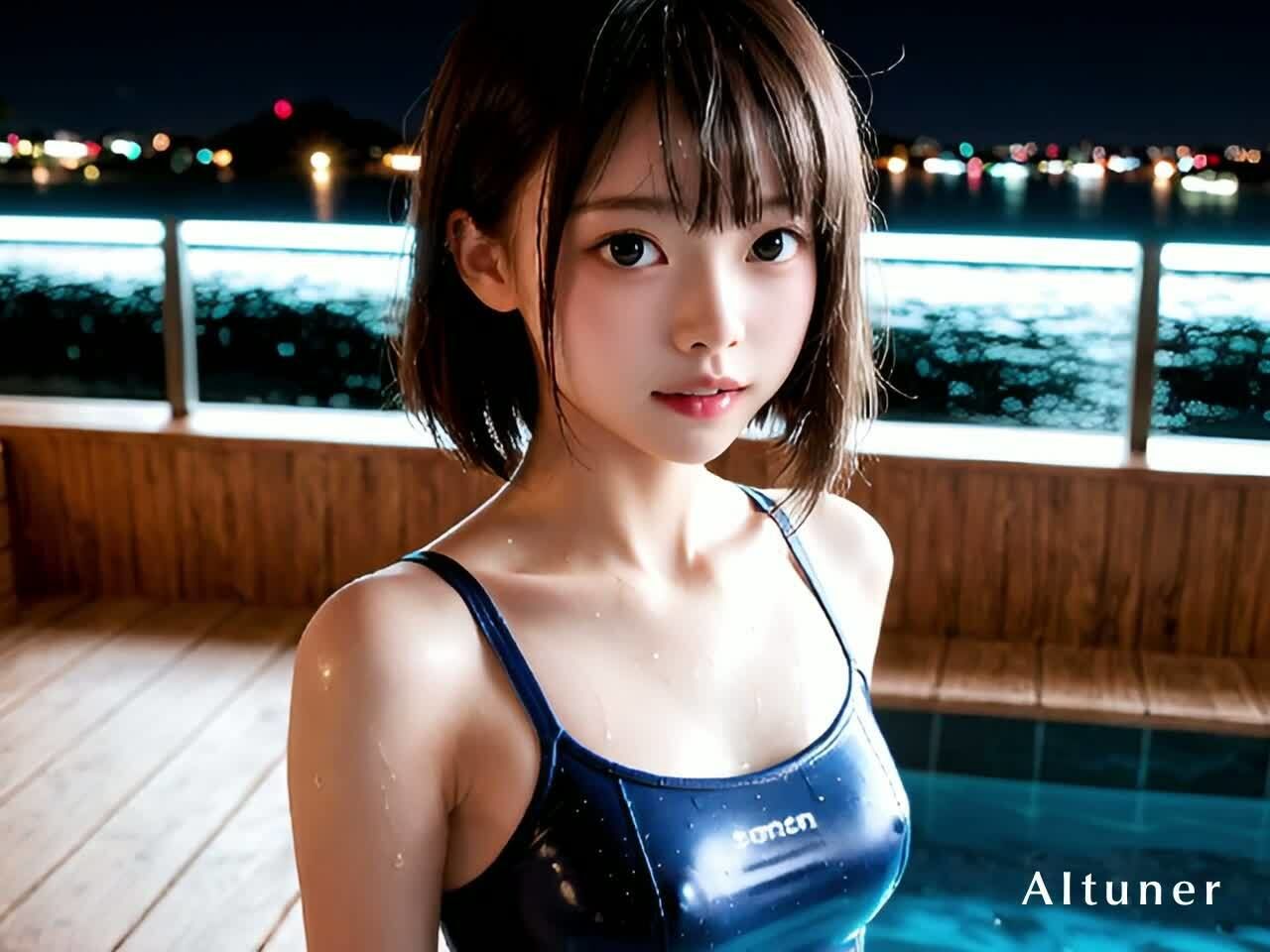 【30分HD】見つめ返す彼女──胸チラ→浴室SEX→3P→スク水→海辺フェラ→屋外本番 - サンプル画像 5