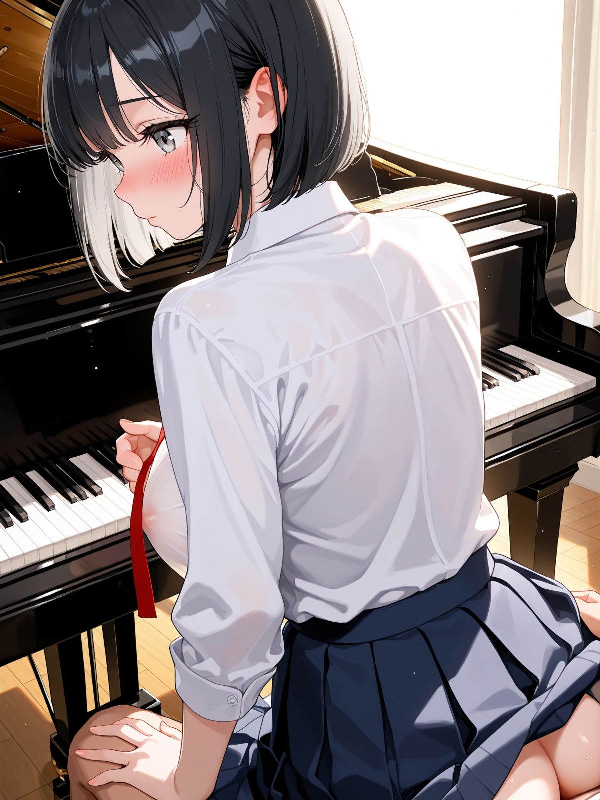 【AI学園喜ばれ部】部長と音楽室でHして中だししたら喜ばれた - サンプル画像 4