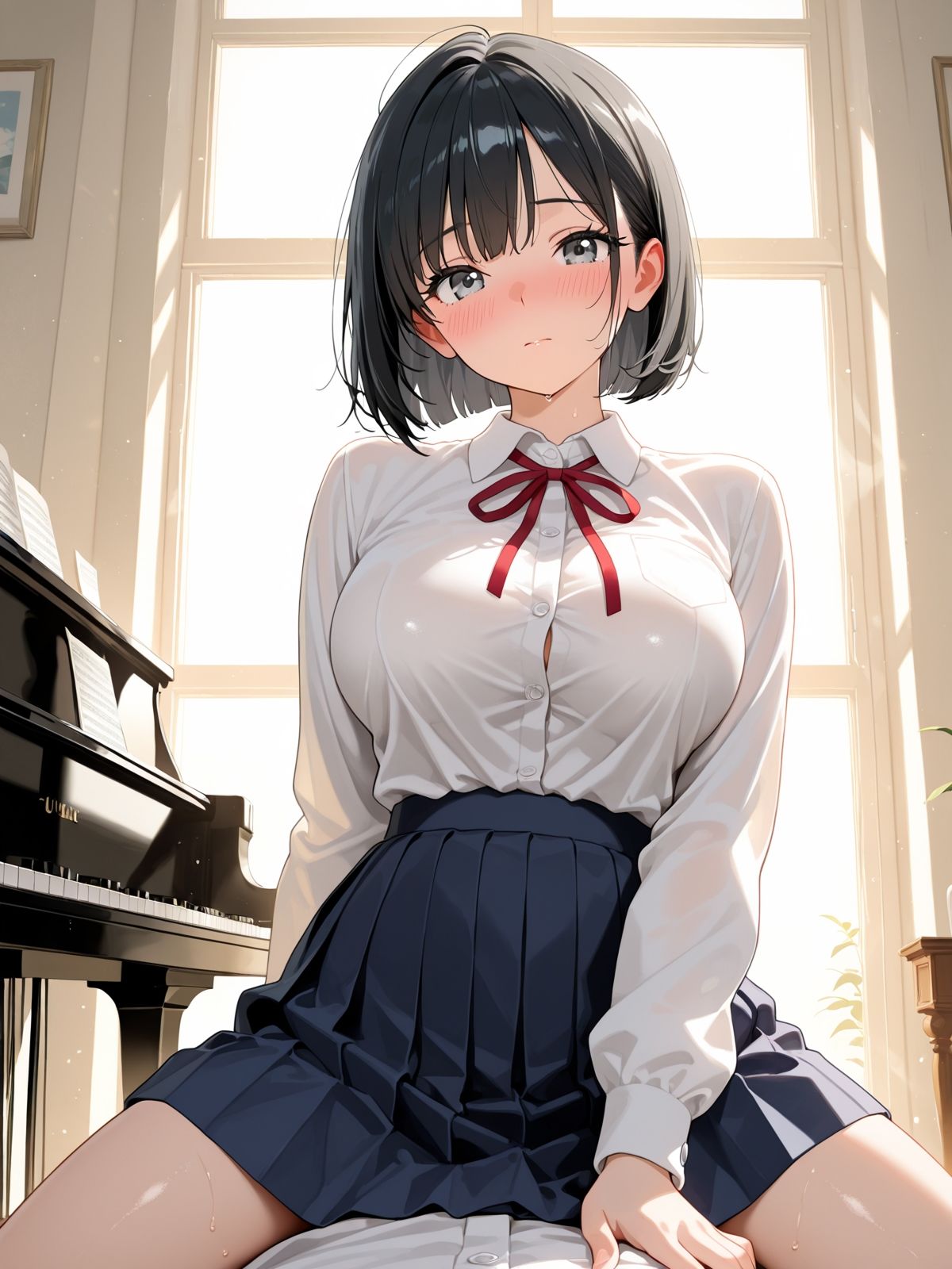 【AI学園喜ばれ部】部長と音楽室でHして中だししたら喜ばれた - サンプル画像 5