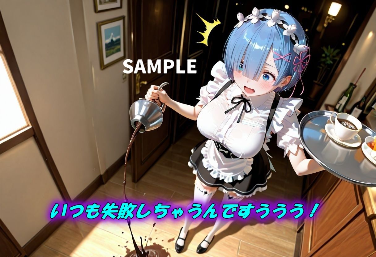 バイトでミスしまくり罰として裸エプロン - サンプル画像 2