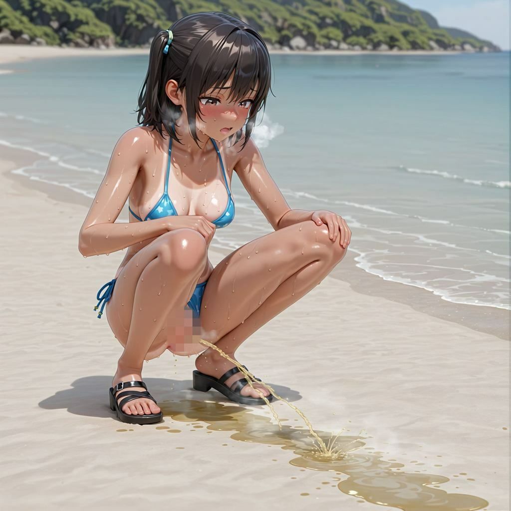 ビーチ限界放尿 - サンプル画像 3