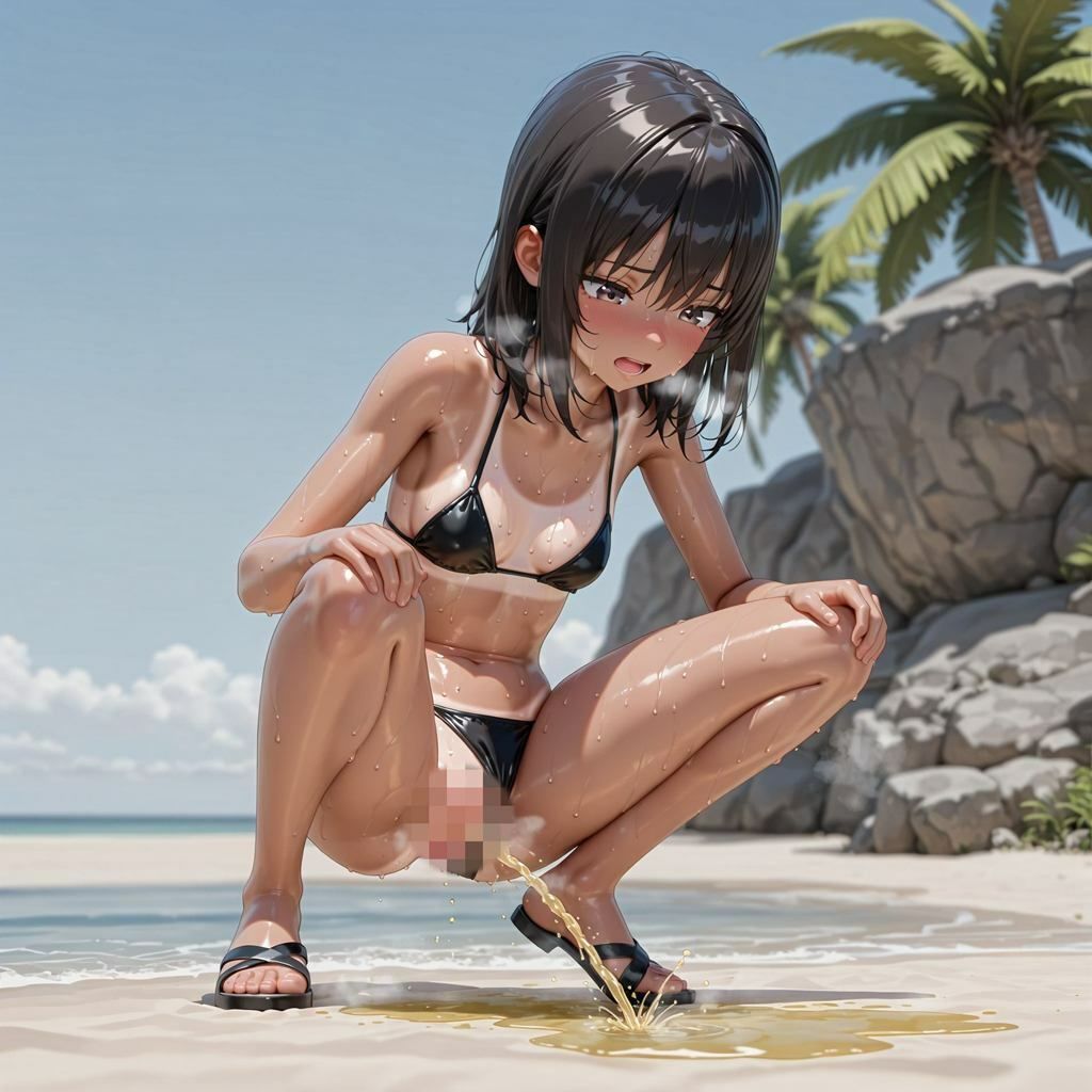 ビーチ限界放尿 - サンプル画像 10