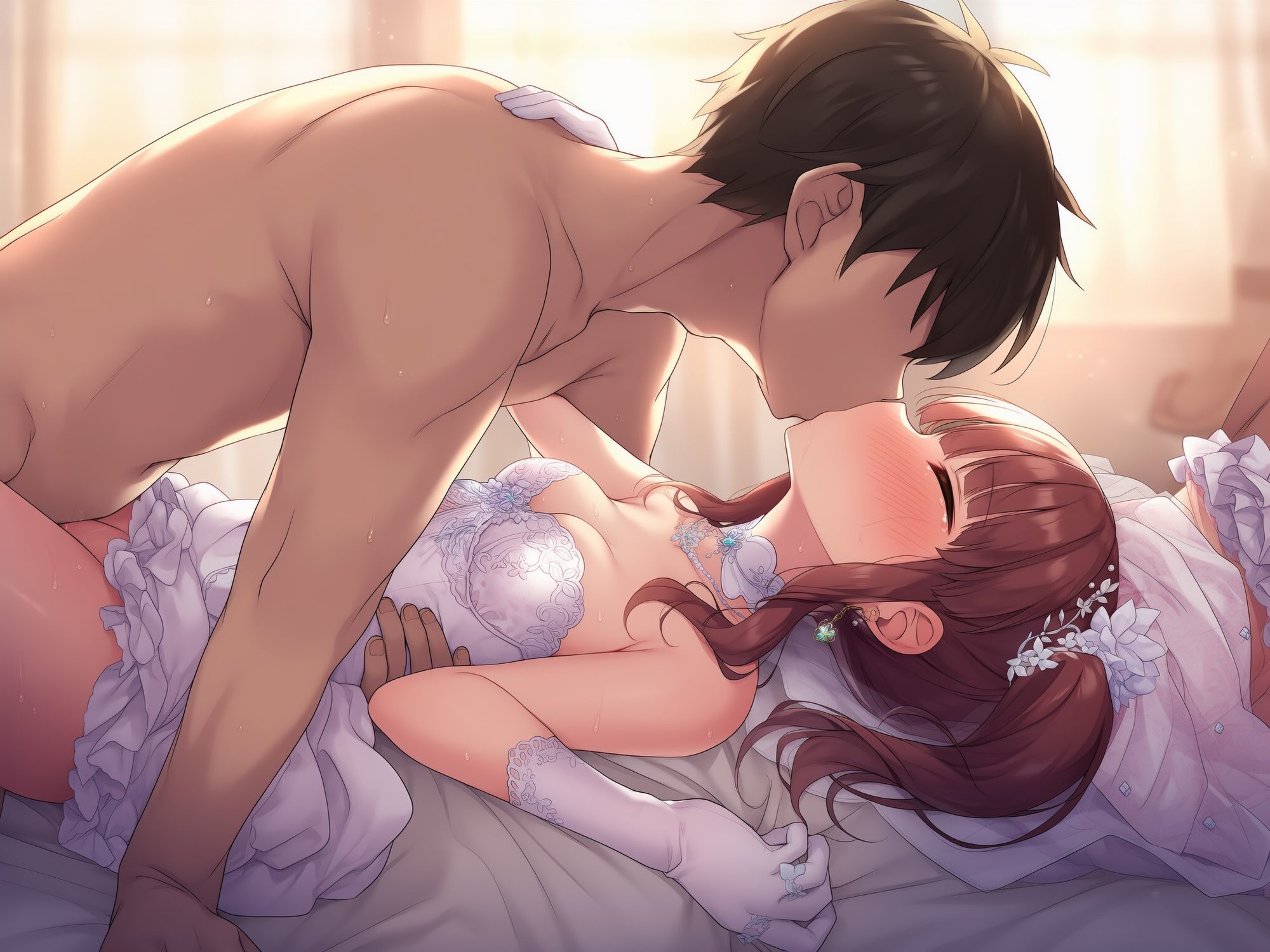 （103枚）ウェディング姿の天使系アイドルとイチャラブするイラスト集 - サンプル画像 7