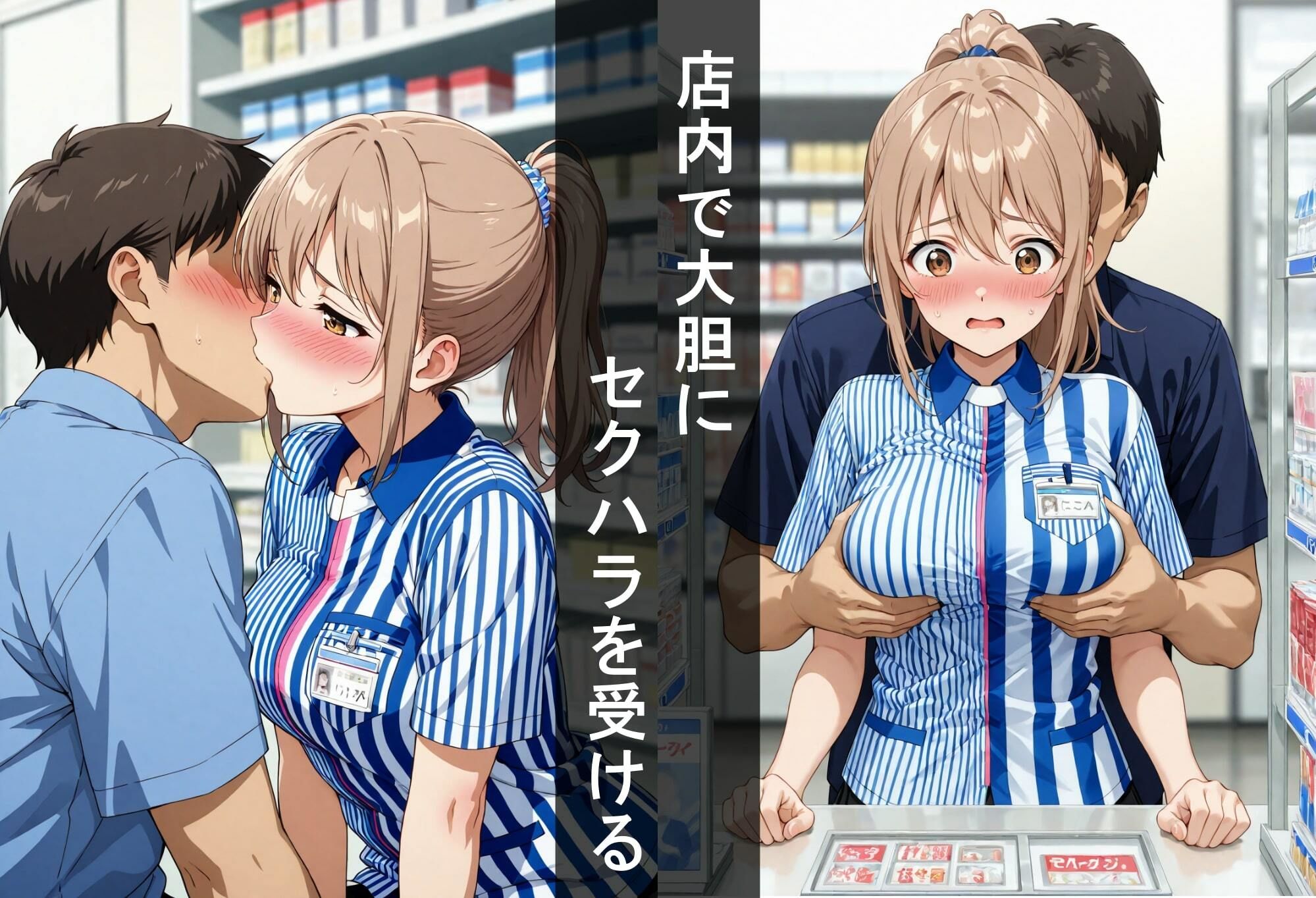 【女子校生】コンビニバイトギャルを虐める！業務時間中にセクハラS〇X！ - サンプル画像 2