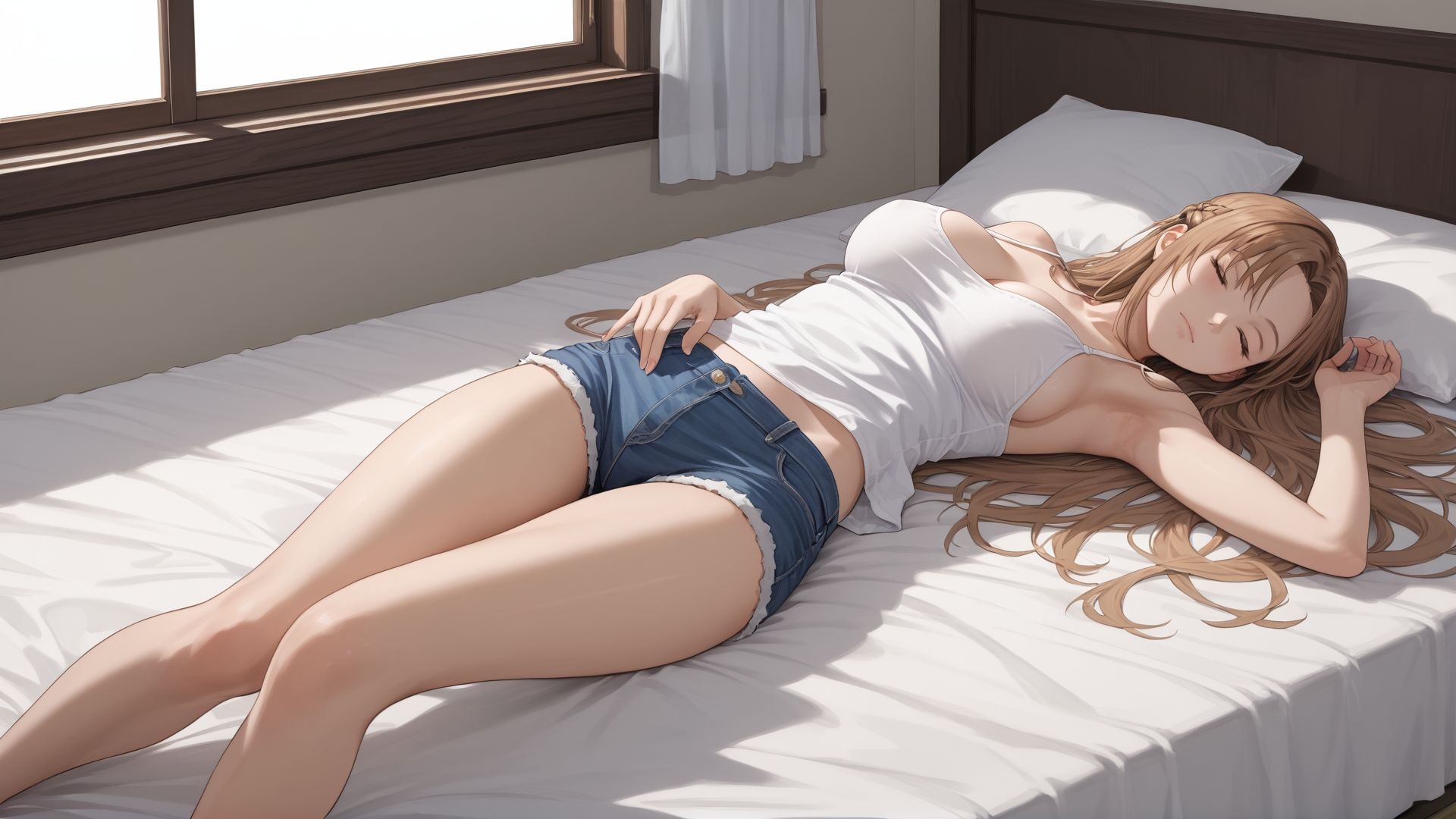 寝ている○○にぶっかけ  あすな編 - サンプル画像 1