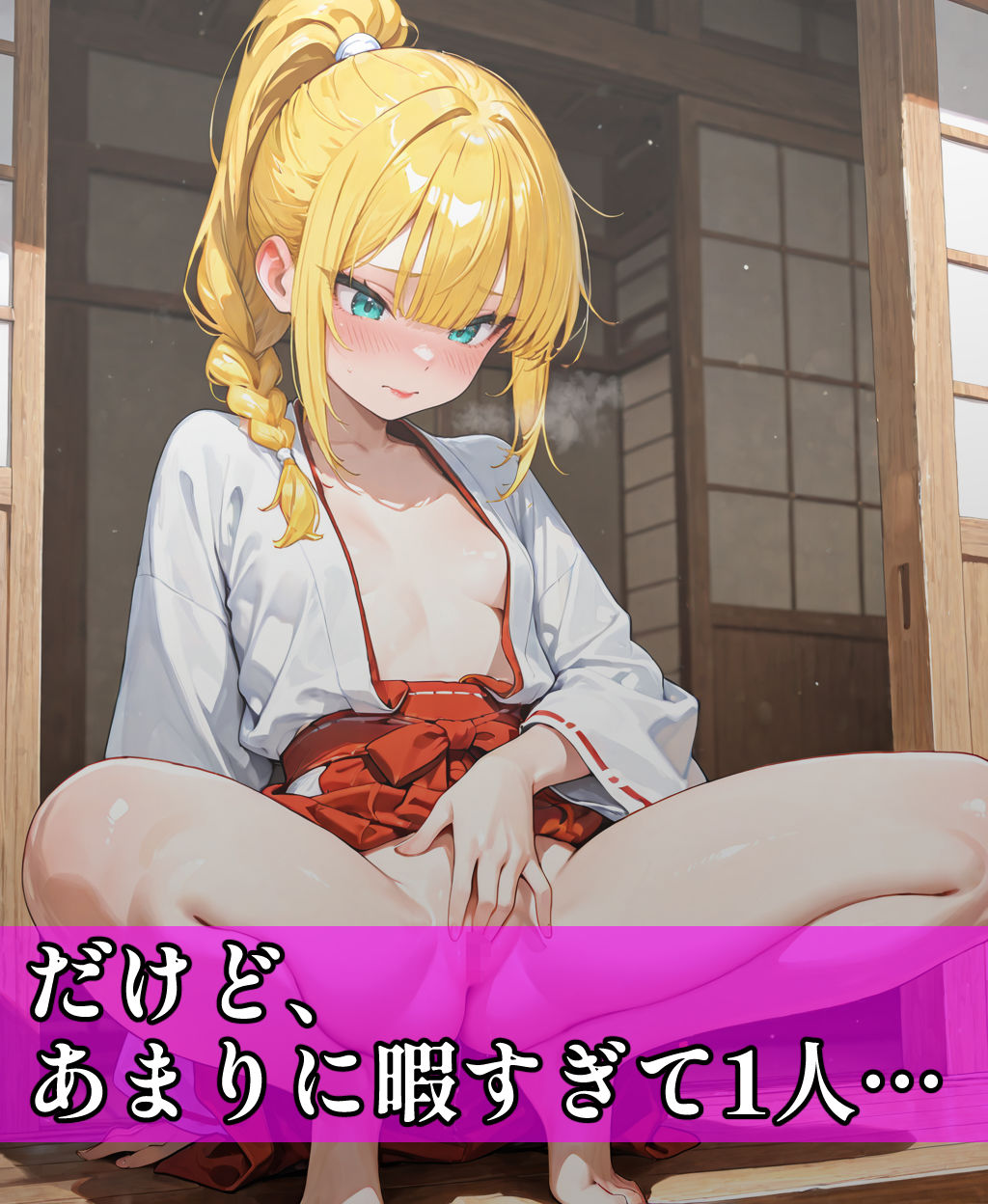 巫女姿でオナニーしてたら参拝客とHした話 - サンプル画像 3