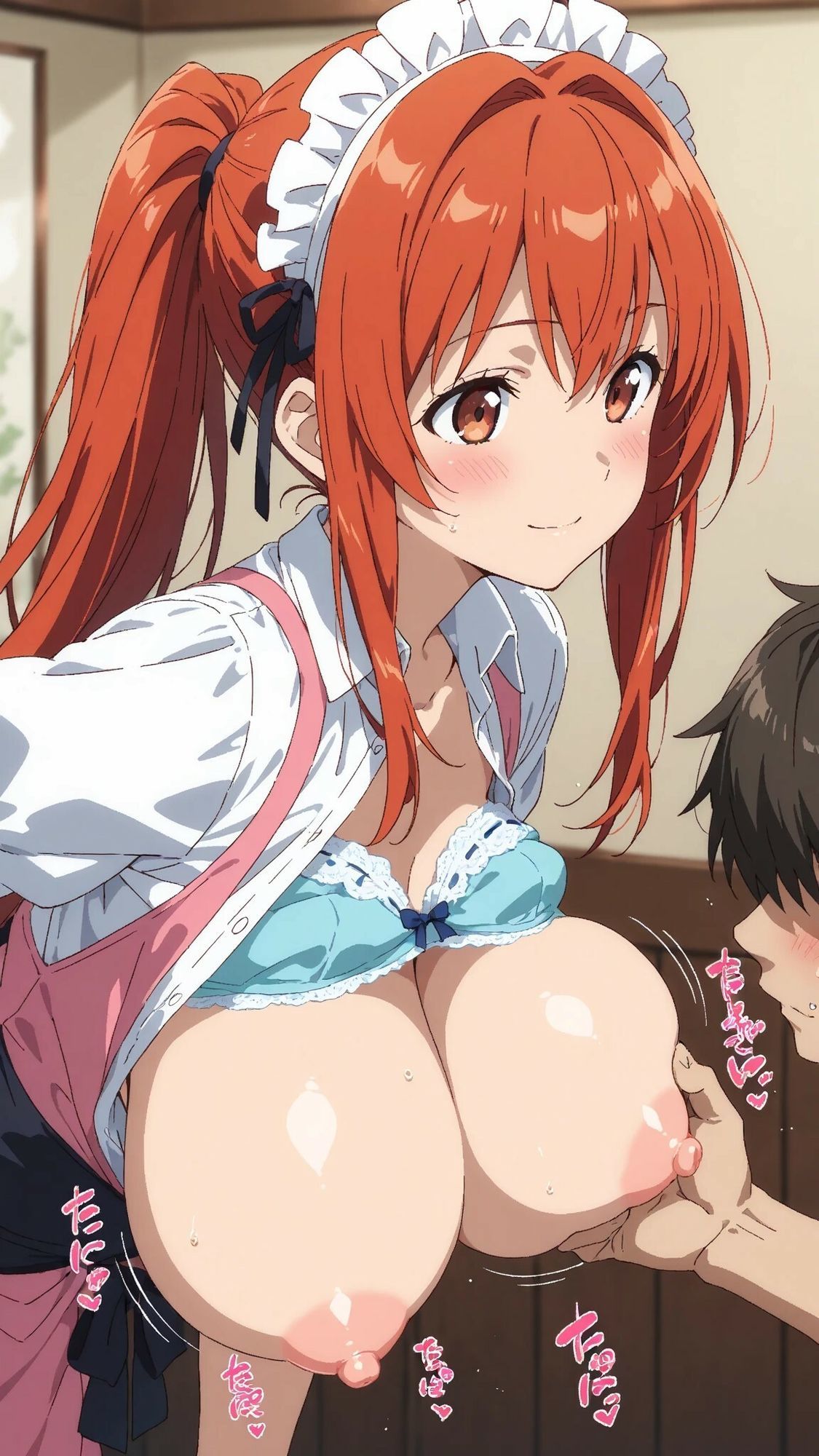 【画風変更】巨乳ウェイトレス美少女との甘いひと時 - サンプル画像 7