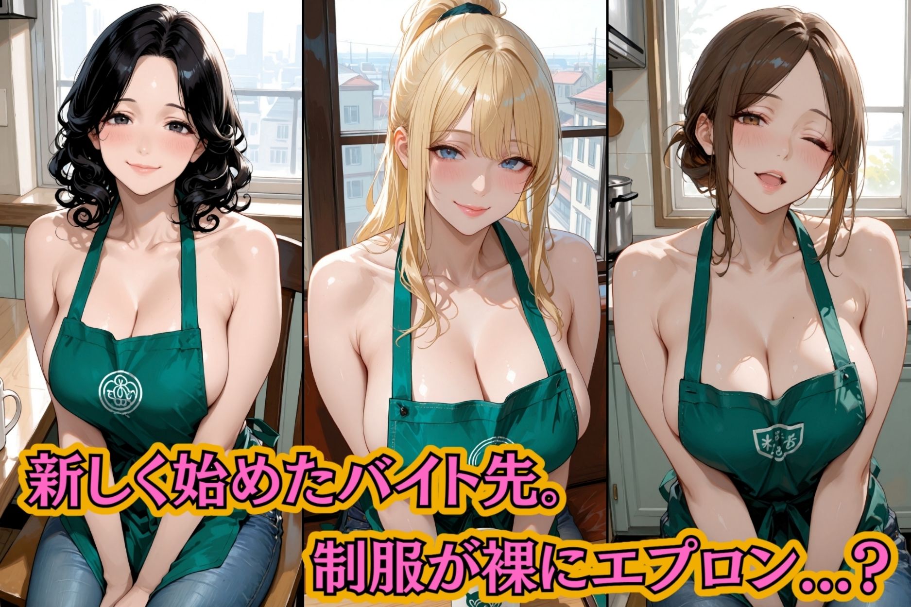 バイト先の制服が裸にエプロン！？〜普通に我慢できないよ - サンプル画像 5