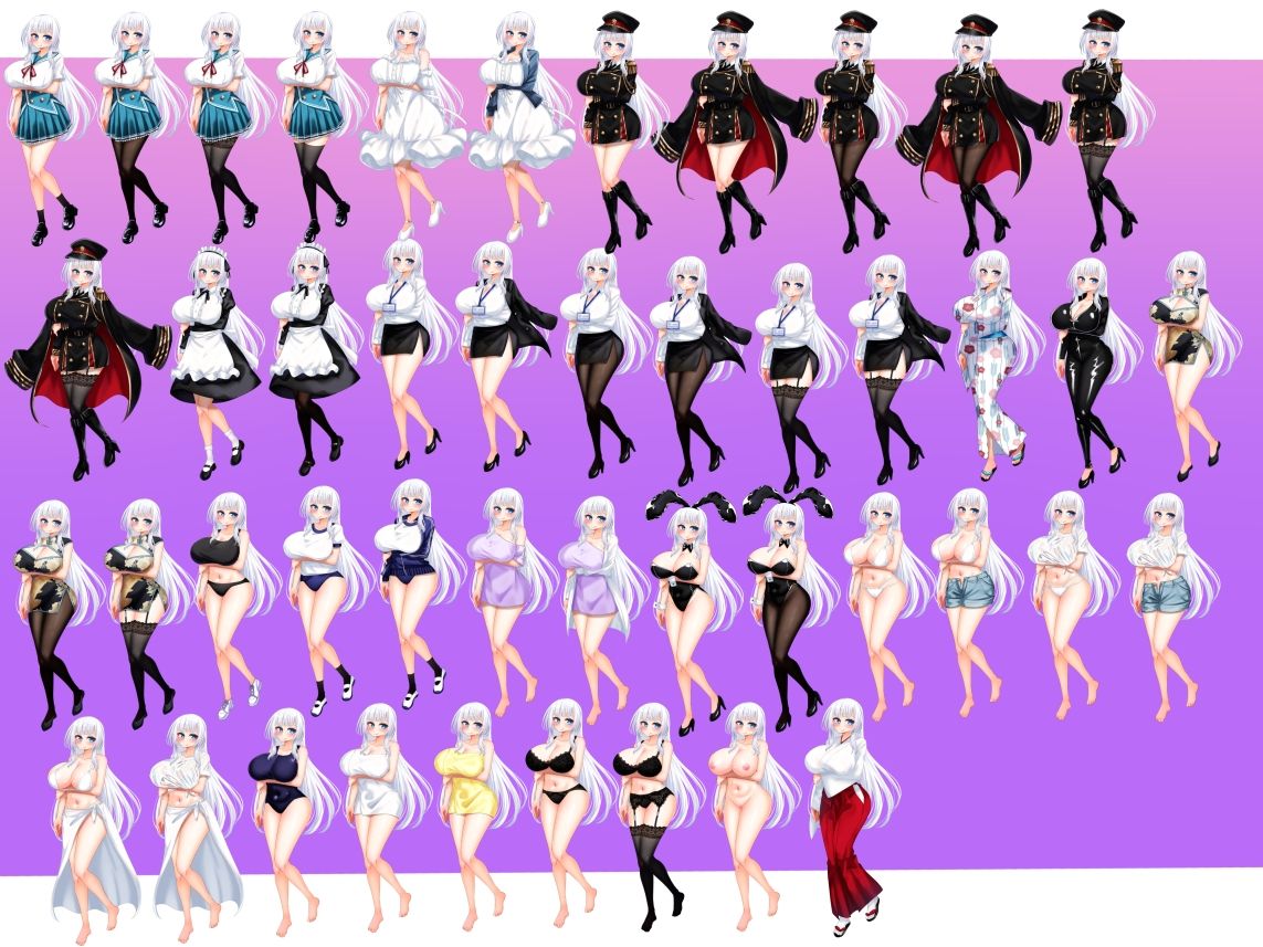 立ち絵素材 制服の女の子 HCGセット4 - サンプル画像 2