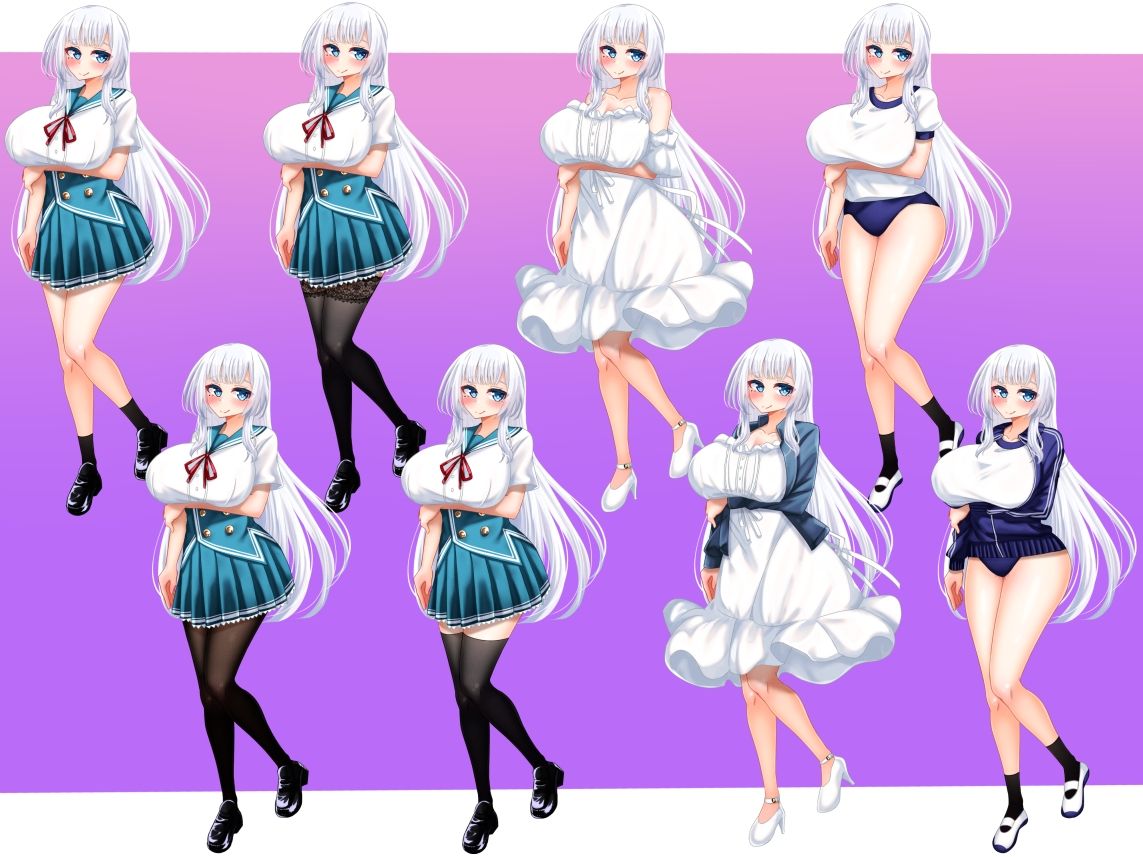 立ち絵素材 制服の女の子 HCGセット4 - サンプル画像 3