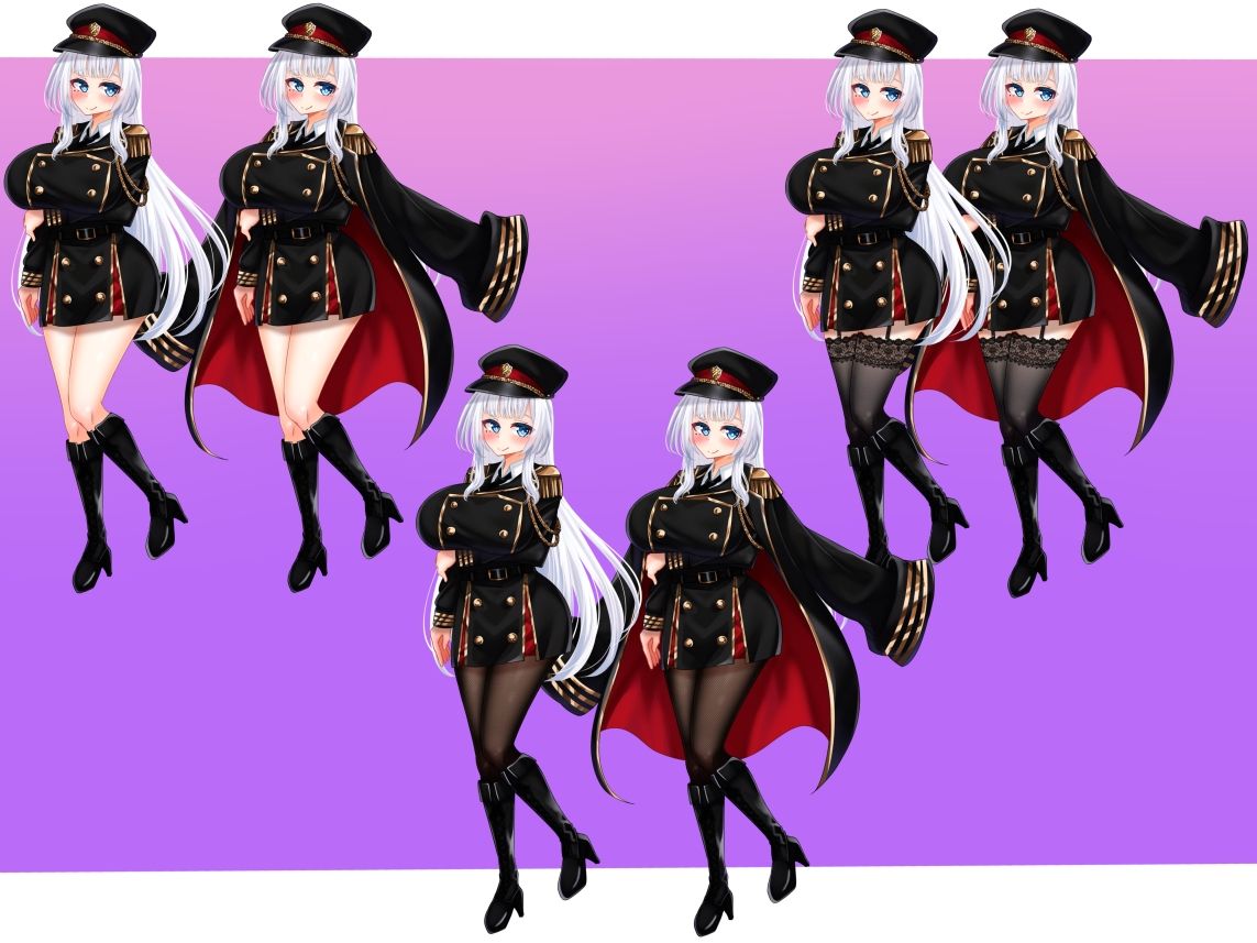 立ち絵素材 制服の女の子 HCGセット4 - サンプル画像 4