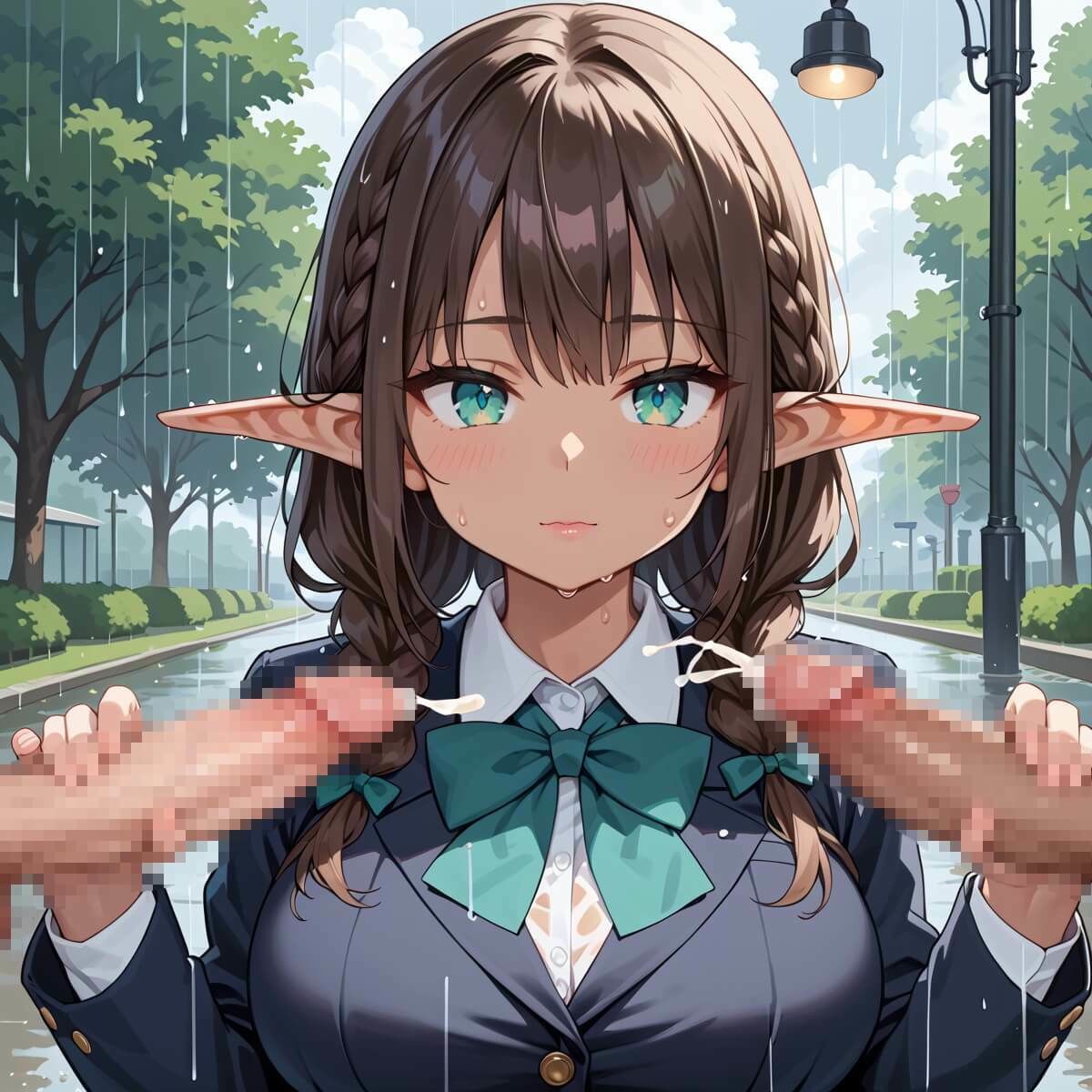 雨の中エロエルフに絞り取られた！310枚 - サンプル画像 5