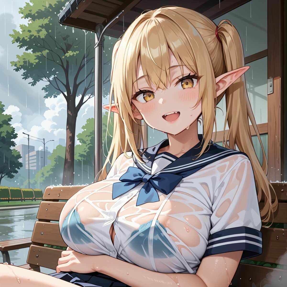 雨の中エロエルフに絞り取られた2！310枚 - サンプル画像 1