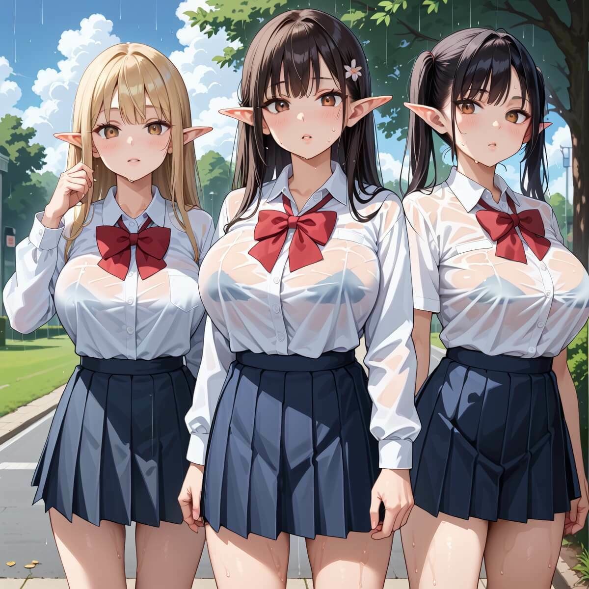 雨の中エロエルフに絞り取られた5！310枚 - サンプル画像 2