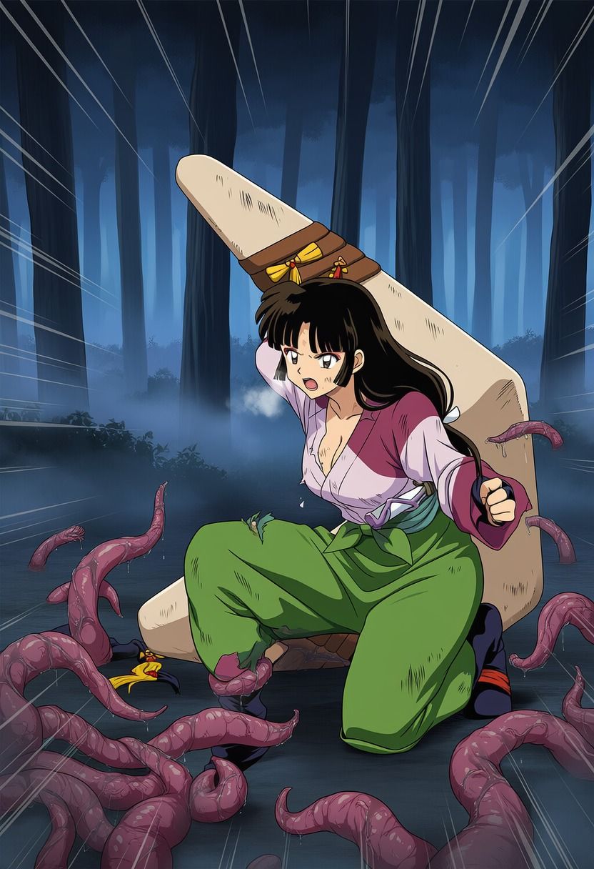 犬夜● 珊● vs ぬるぬる触手【苗床編】 - サンプル画像 4