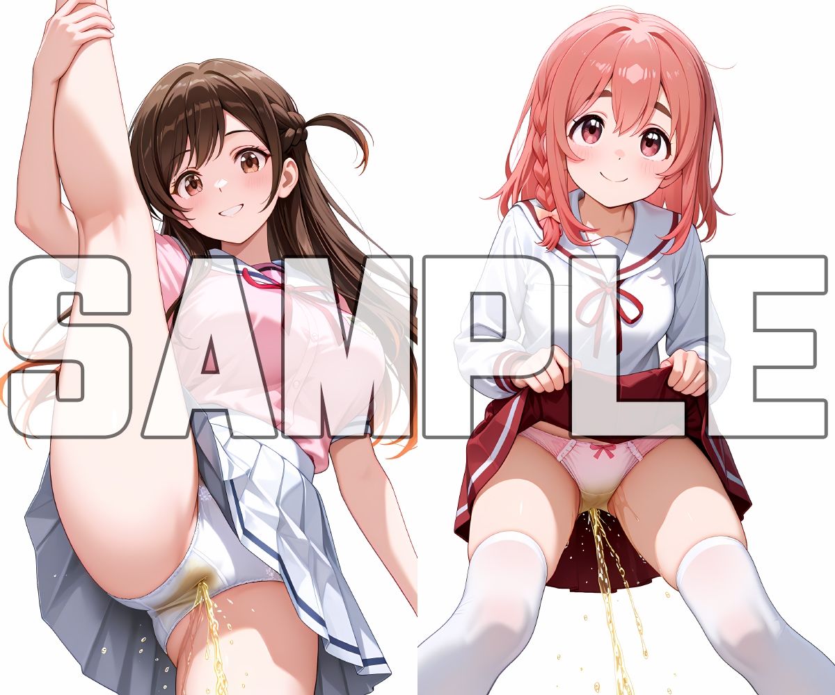 蔵出しおしっこお漏らしする「水〇千鶴」と「桜〇墨」 - サンプル画像 1