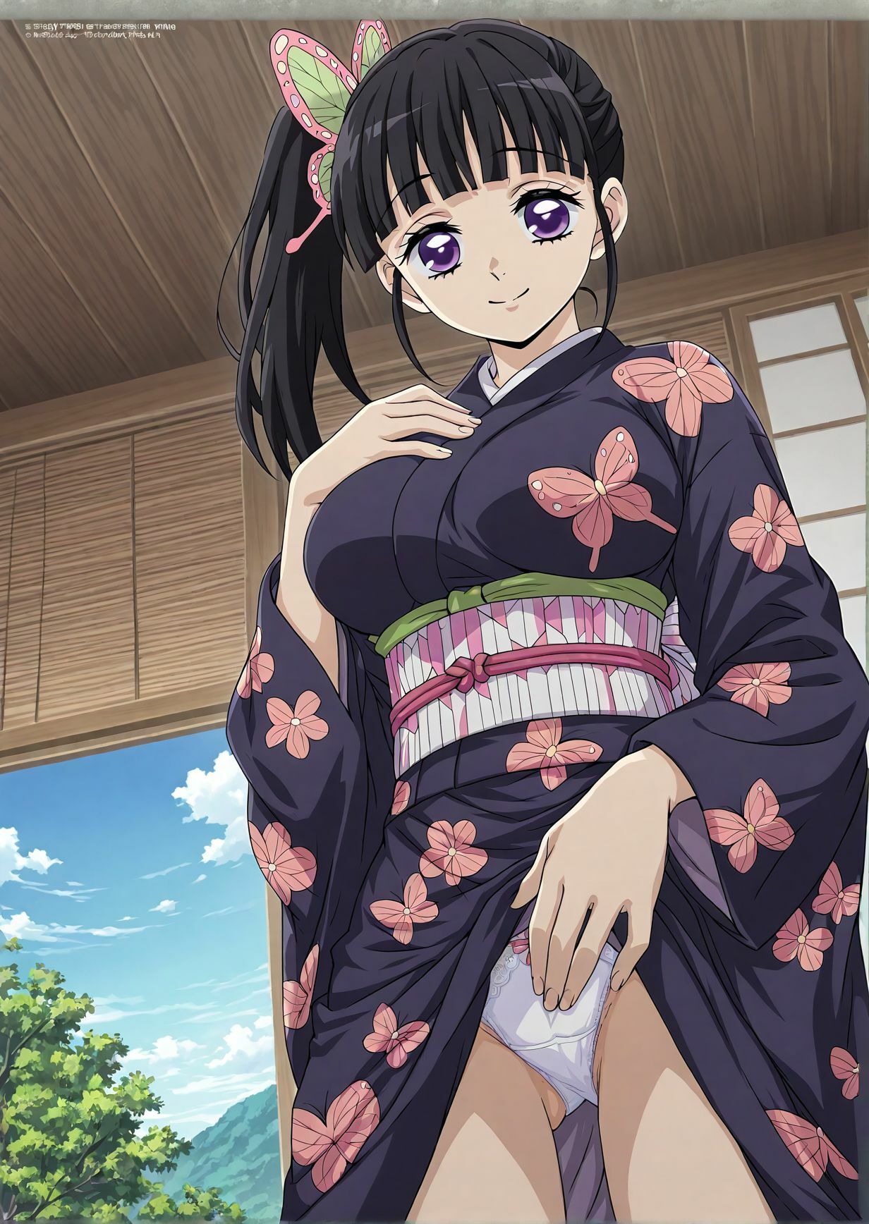 ぱんちらマニア！竈門禰〇子＆胡蝶し〇ぶ＆栗花落カ〇ヲの禁断セット - サンプル画像 6