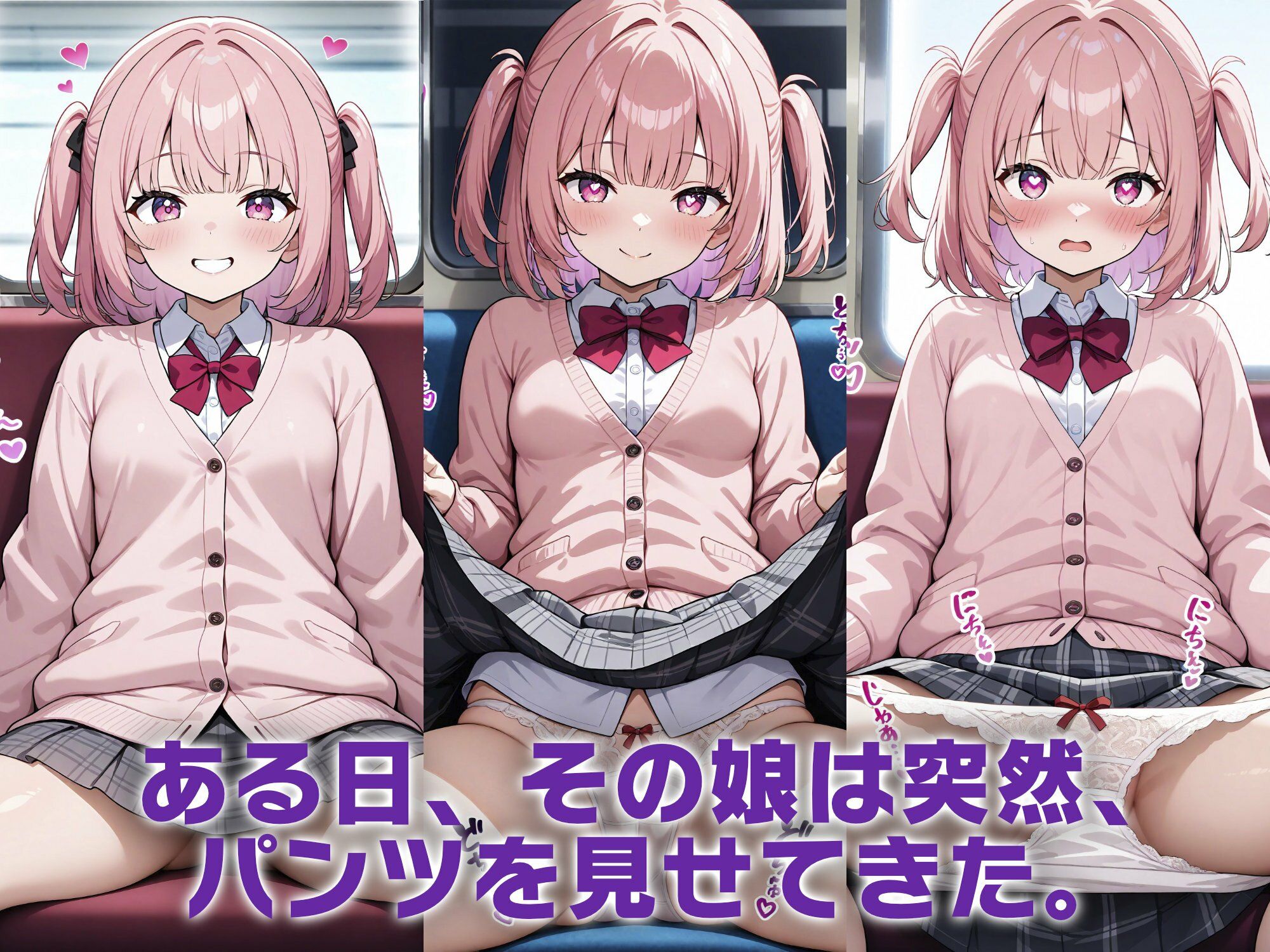 2人だけの電車で見せつけてくる娘に理性を失った僕は… 小梅つむぎ - サンプル画像 3