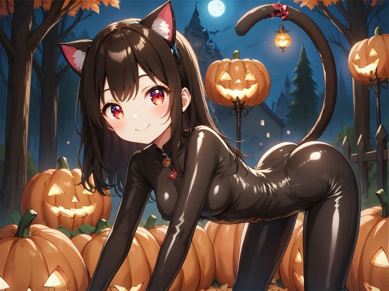 ハロウィン 魔女と黒猫 - サンプル画像 3
