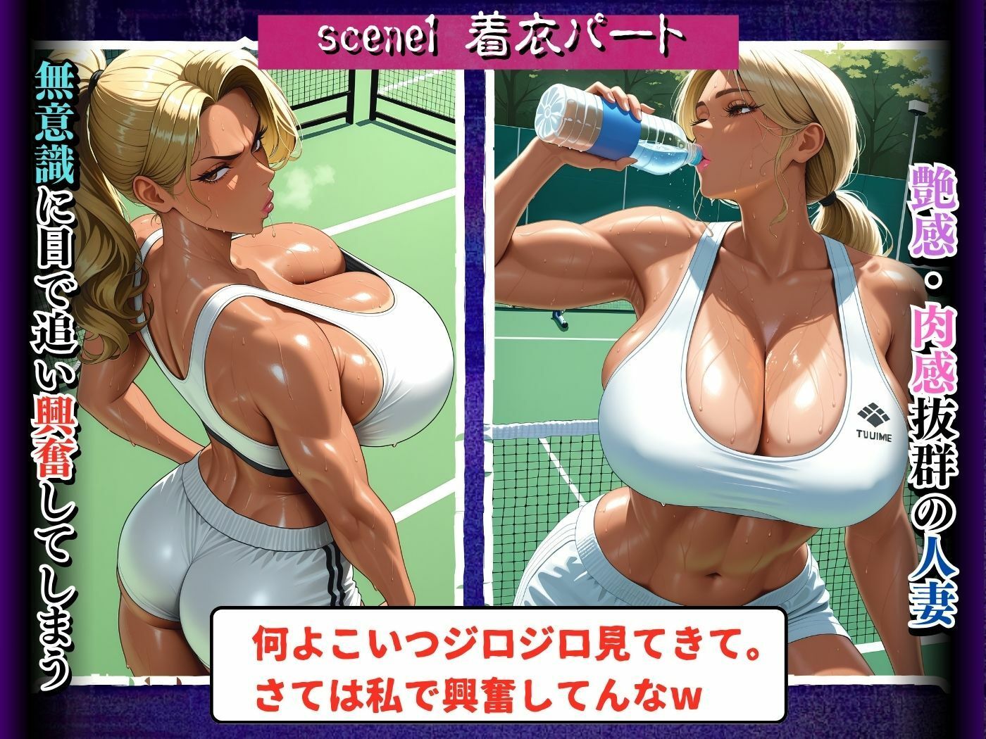 【4K高画質】いつも見下す人妻をわからせ乱交〜汗だくテニスコーチ〜 - サンプル画像 4