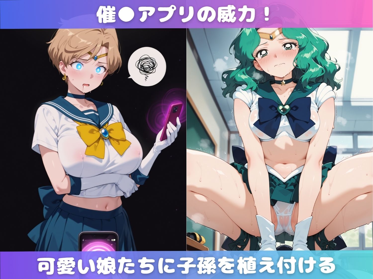 セーラー●ーン娘がとにかくキモいオジサンから孕ませられるまでの記録 2 - サンプル画像 2