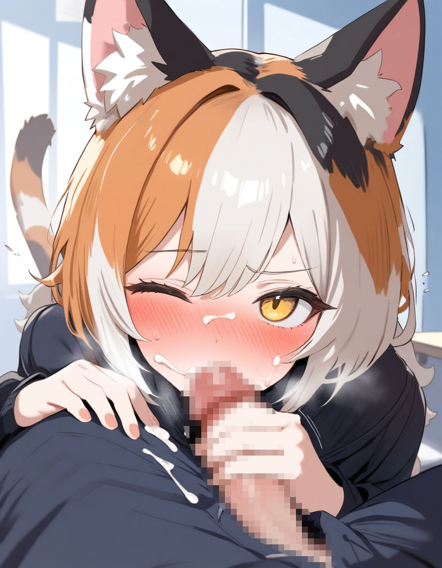 宵猫庵絵巻 〜三毛猫×手コキ編〜 - サンプル画像 2