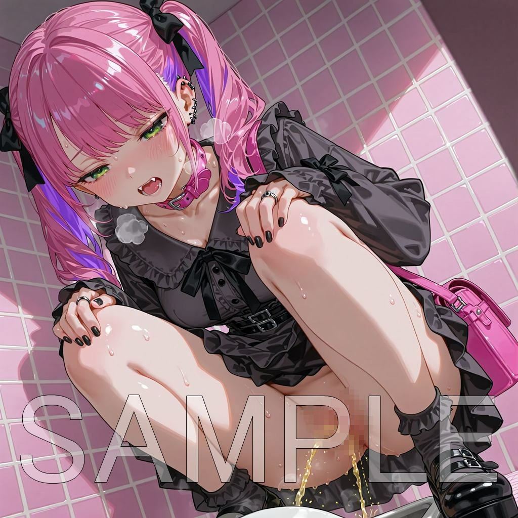 地雷ちゃん和式放尿 - サンプル画像 1