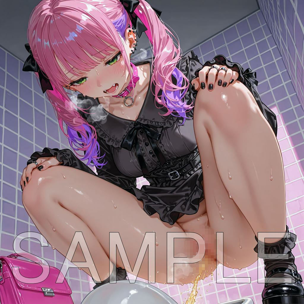 地雷ちゃん和式放尿 - サンプル画像 4