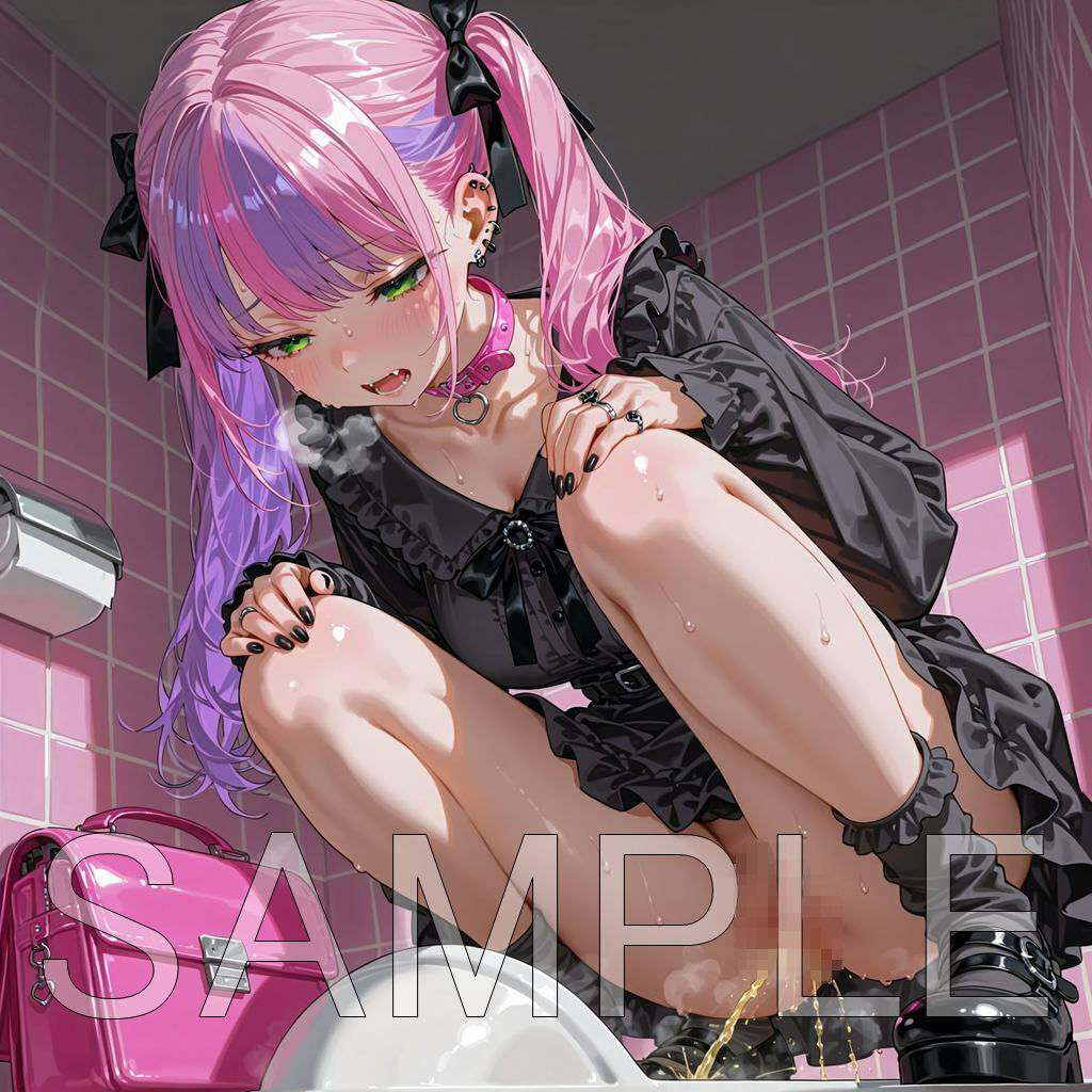 地雷ちゃん和式放尿 - サンプル画像 6