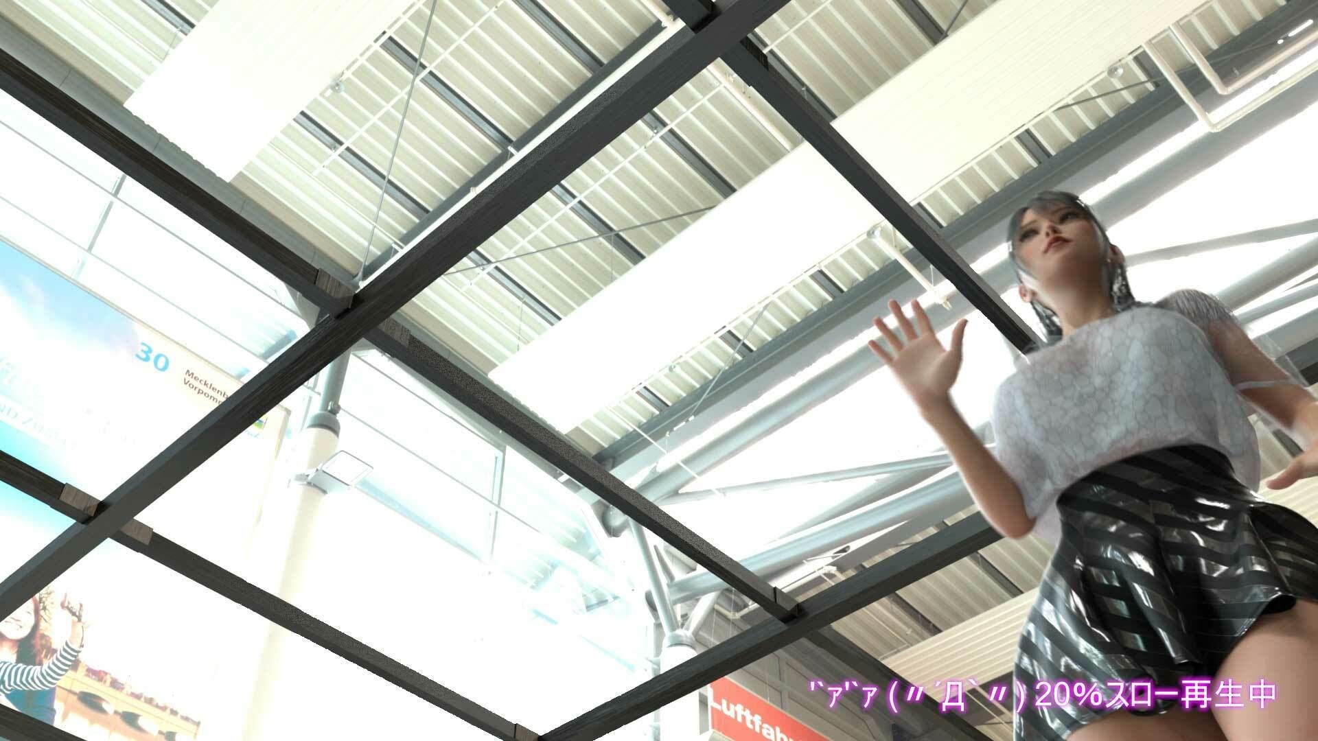 女子アナになった二階堂沙耶・早朝のニュース番組の冒頭でミニスカートでダンスすることを業務命令で強要される・ダンスVer.2:Vol.04『ただの話題作りとのことで電源OFF（のはず）のカメラが4台、ローアングルから彼女のスカート内を覗き込むように設置されている:PV04_紫Tバックパンティで扇風機風チラ』 - サンプル画像 10