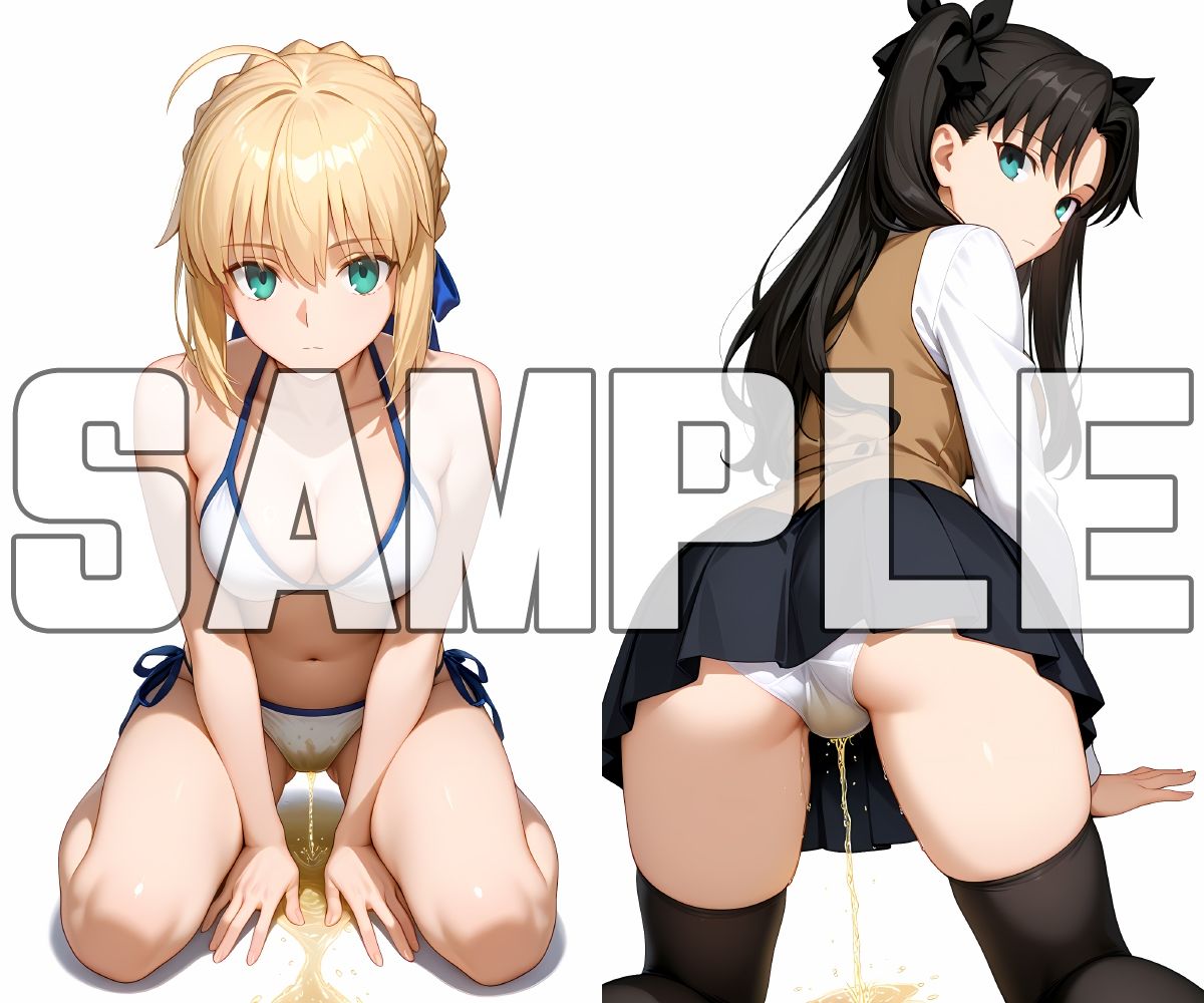 蔵出しおしっこお漏らしする「セ◯バー」と「遠◯凛」 - サンプル画像 3