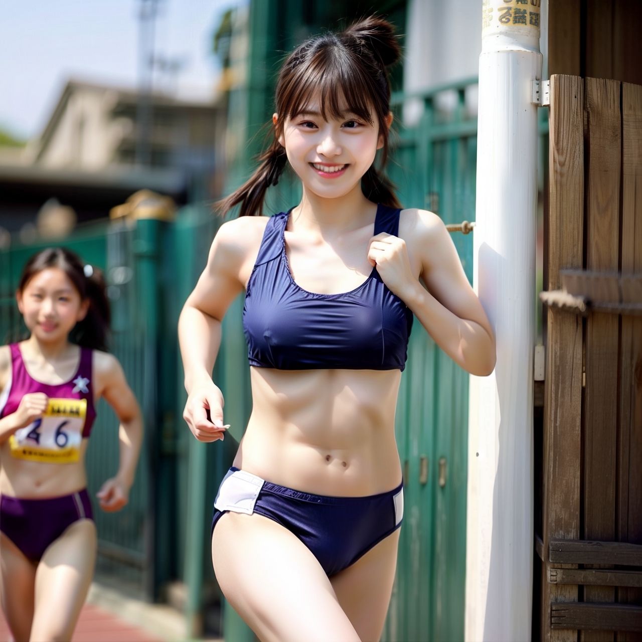 【動画】ブラを着け忘れた巨乳女子の運動会 - サンプル画像 1