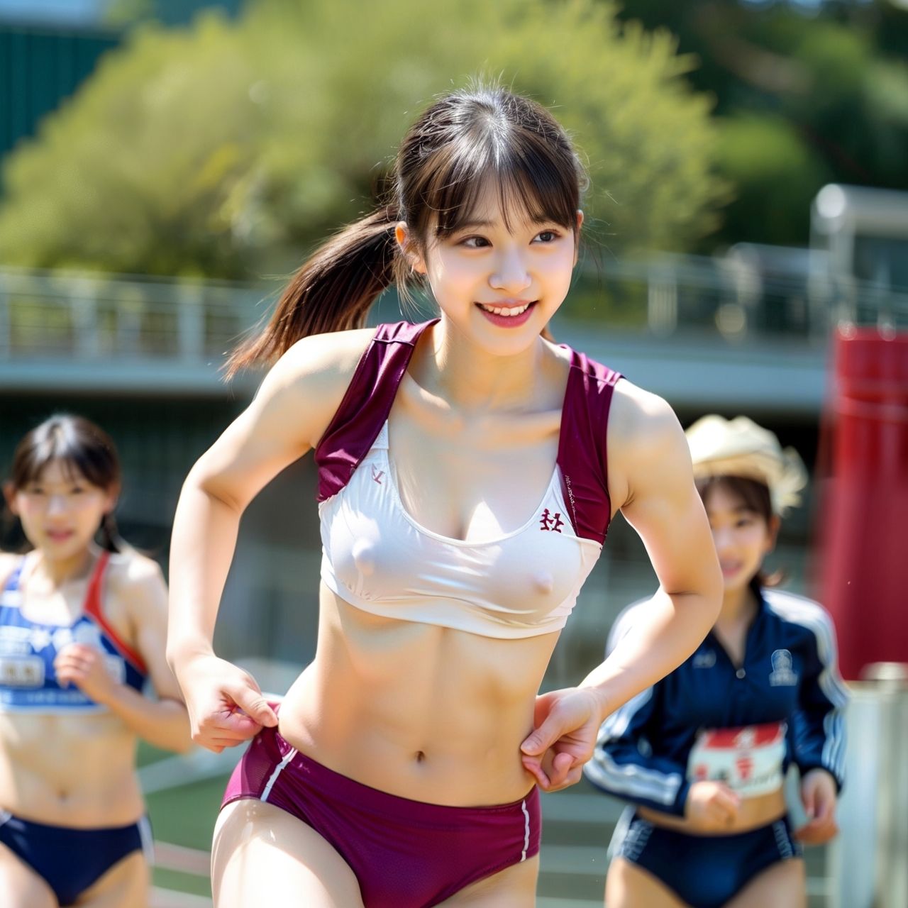 【動画】ブラを着け忘れた巨乳女子の運動会 - サンプル画像 3