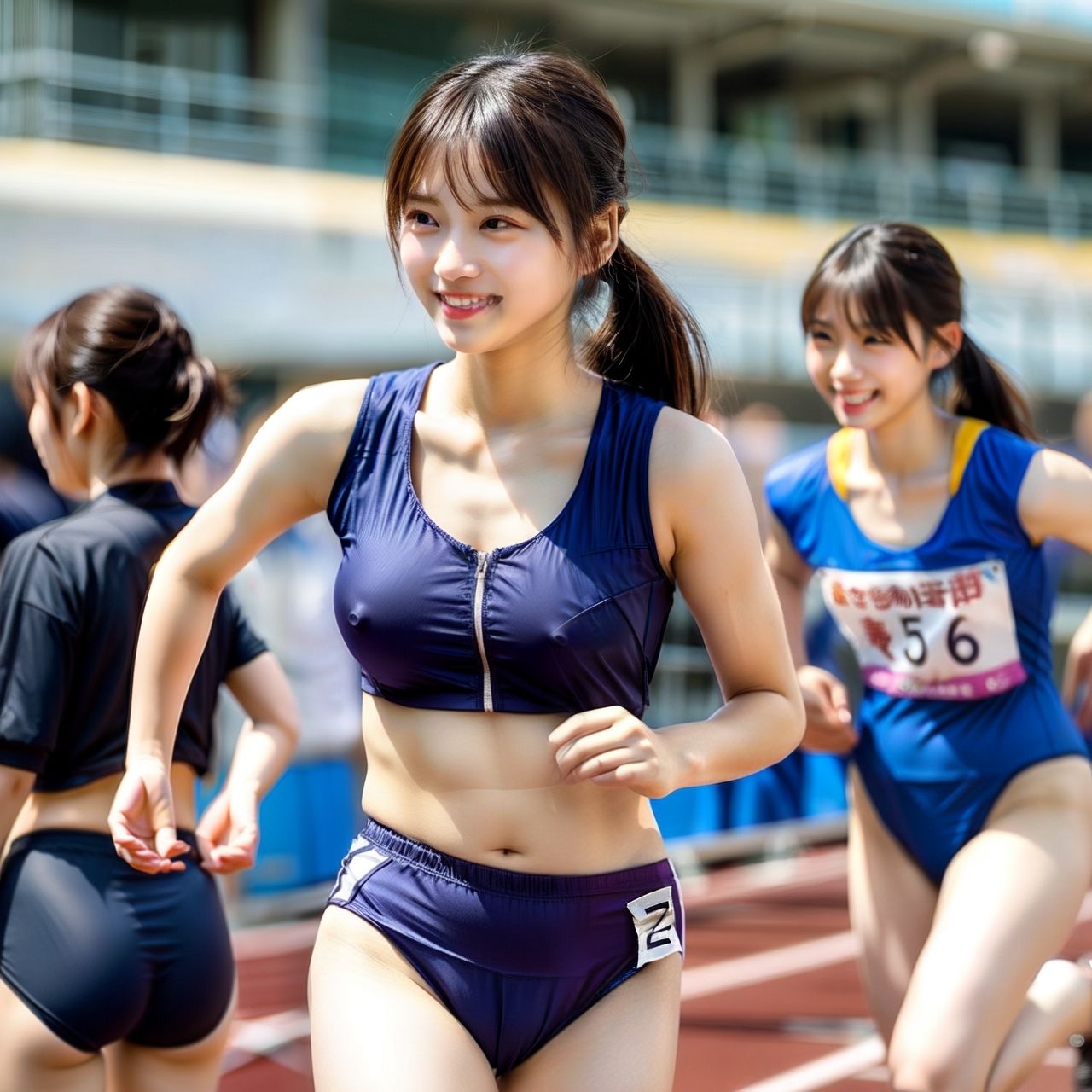 【動画】ブラを着け忘れた巨乳女子の運動会 - サンプル画像 6