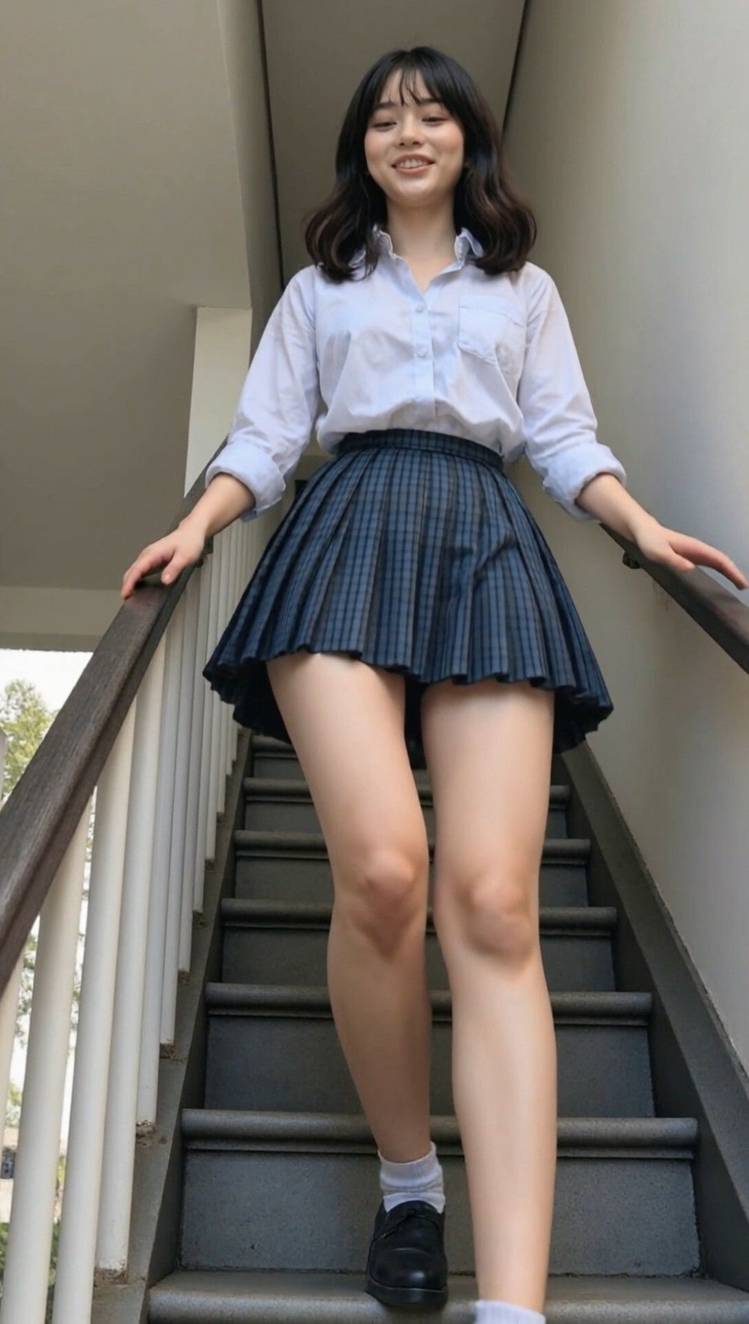 青チェックスカートのJKの動画 - サンプル画像 3