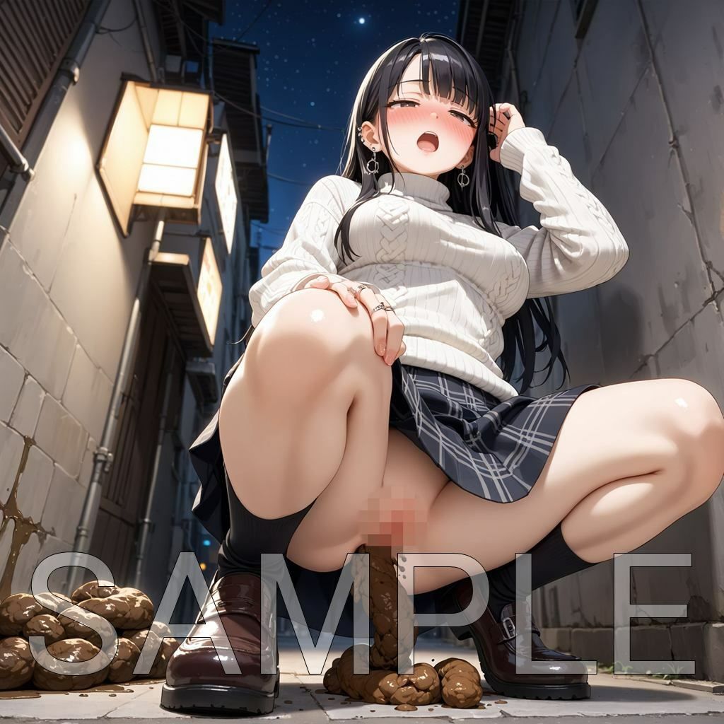 路地裏脱糞 - サンプル画像 1