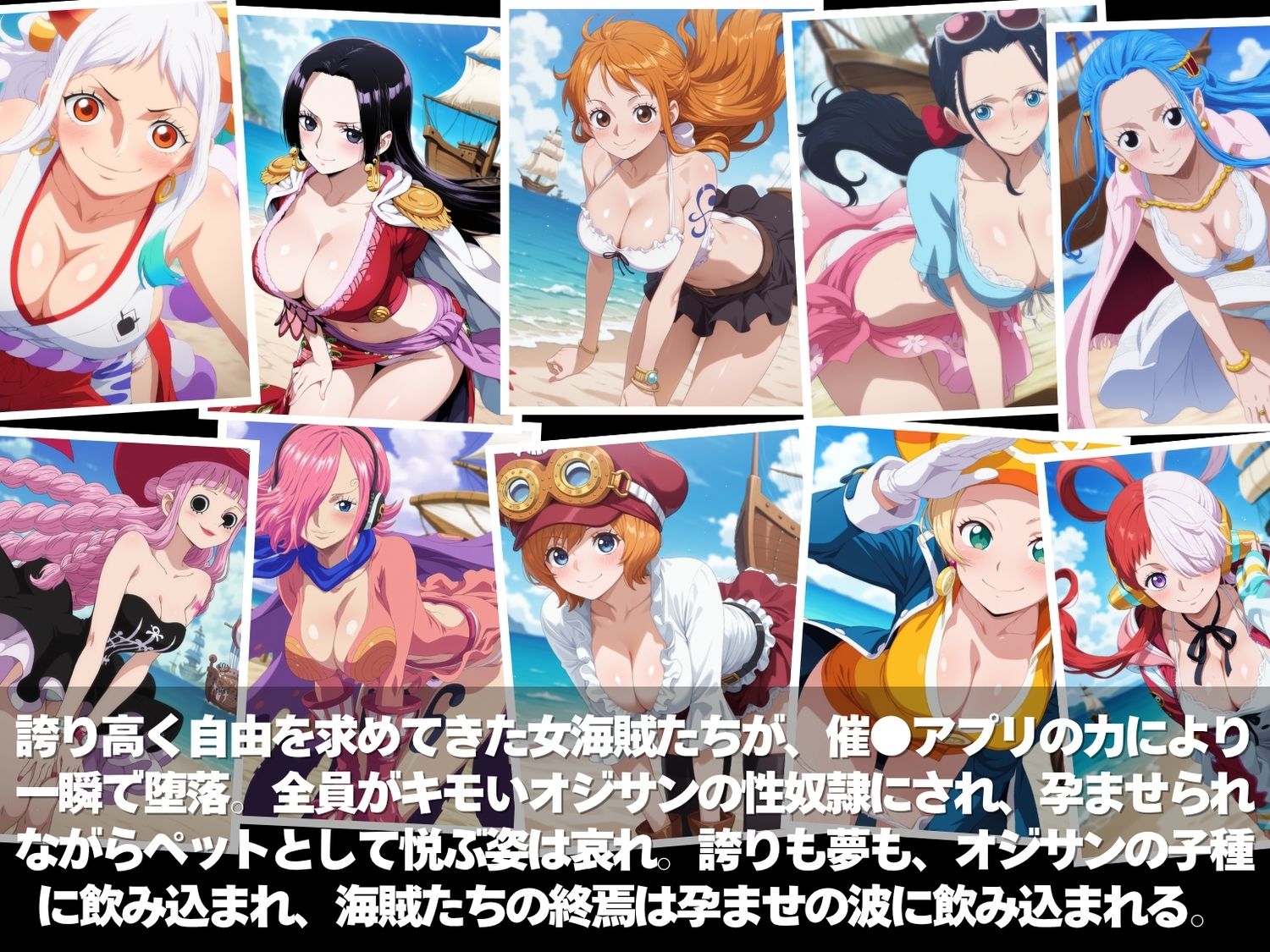 キモ男の逆襲。孕ませ完全征服！全員ペット化計画。麦わらの一味、孕ませの絆。  〜ワンピ●ス編〜 - サンプル画像 1