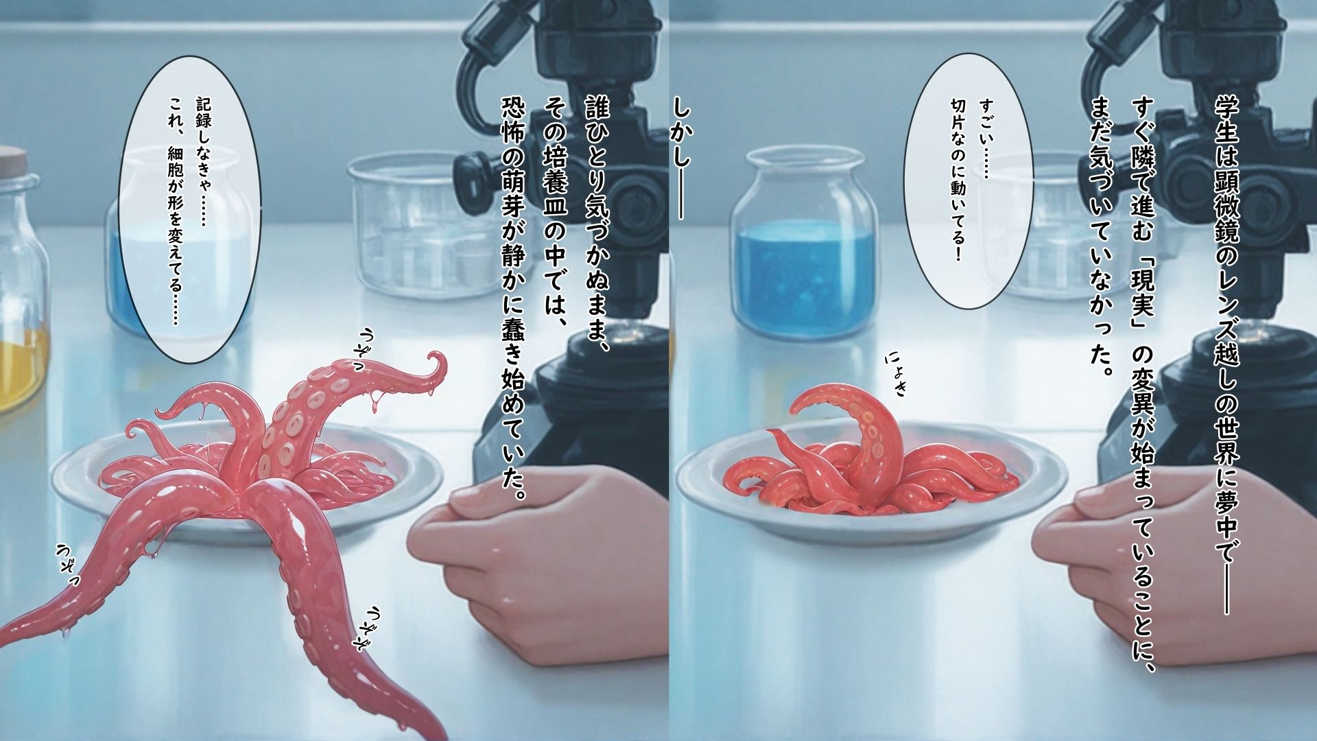 異形の生物に触手で拘束されたまま全身の性感帯を同時に嬲られて何回イってもやめてもらえない女の子 - サンプル画像 2