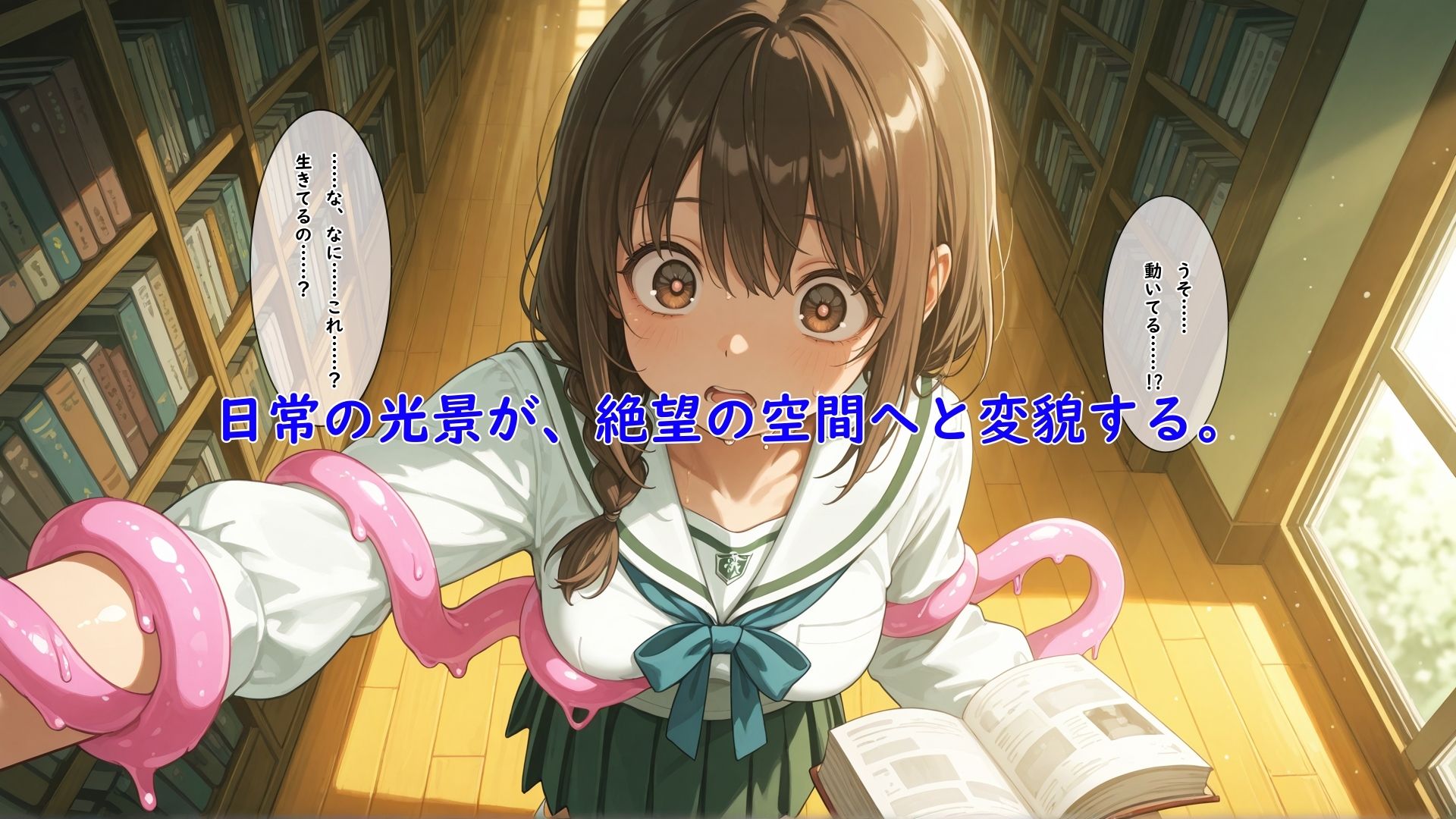 異形の生物に触手で拘束されたまま全身の性感帯を同時に嬲られて何回イってもやめてもらえない女の子 - サンプル画像 7