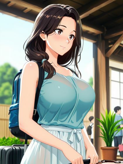 叔母さんと温泉旅行。「勃起」バレて虐められる - サンプル画像 1