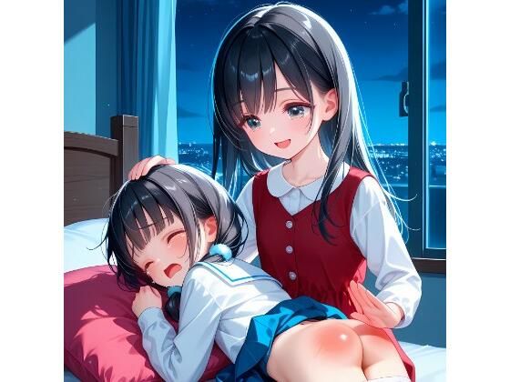 姉妹お尻叩きイラスト集