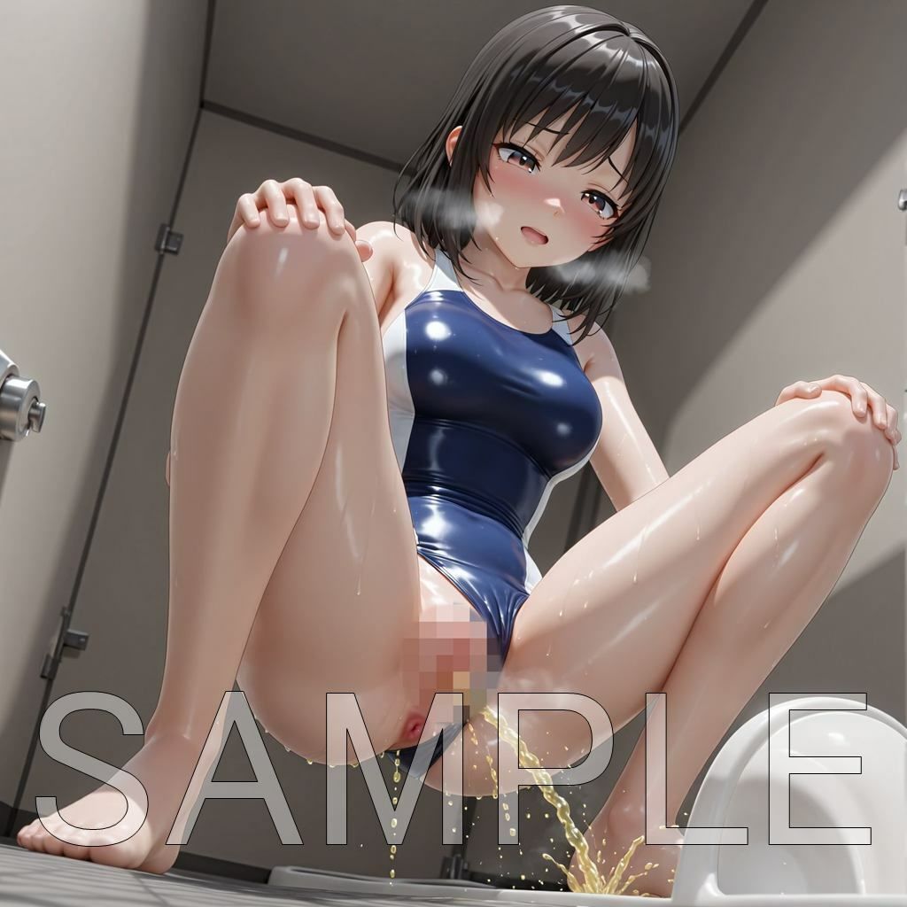 水着おしっこ集  ビキニ・スク水 - サンプル画像 1