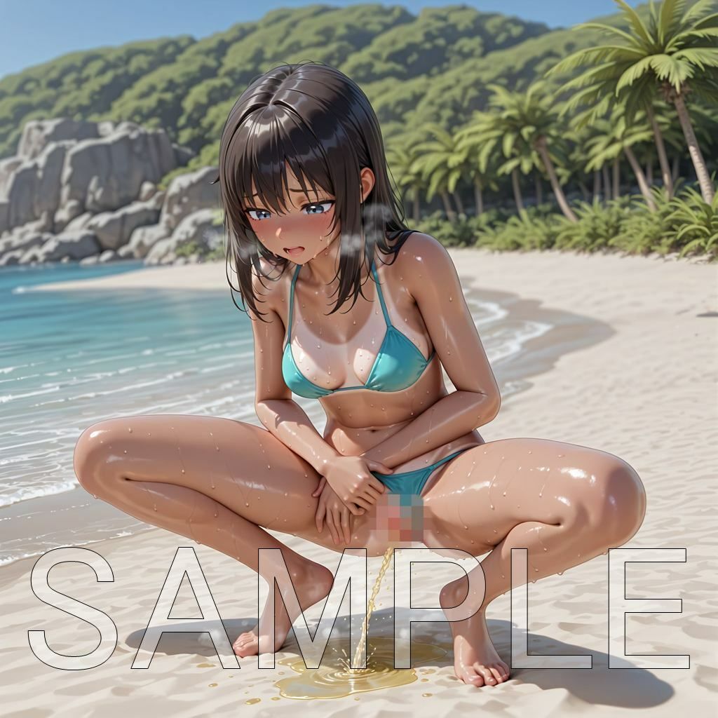 水着おしっこ集  ビキニ・スク水 - サンプル画像 5