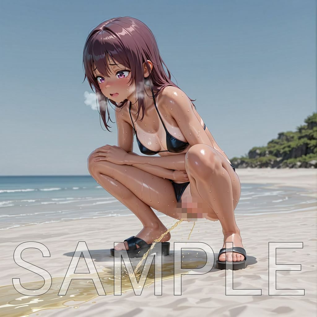 水着おしっこ集  ビキニ・スク水 - サンプル画像 6