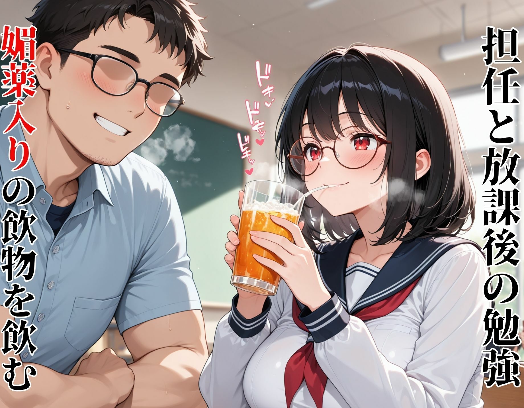 性乱学園  〜真面目っ子の眼鏡女子校生を媚薬漬けして種付けセックス〜 - サンプル画像 1